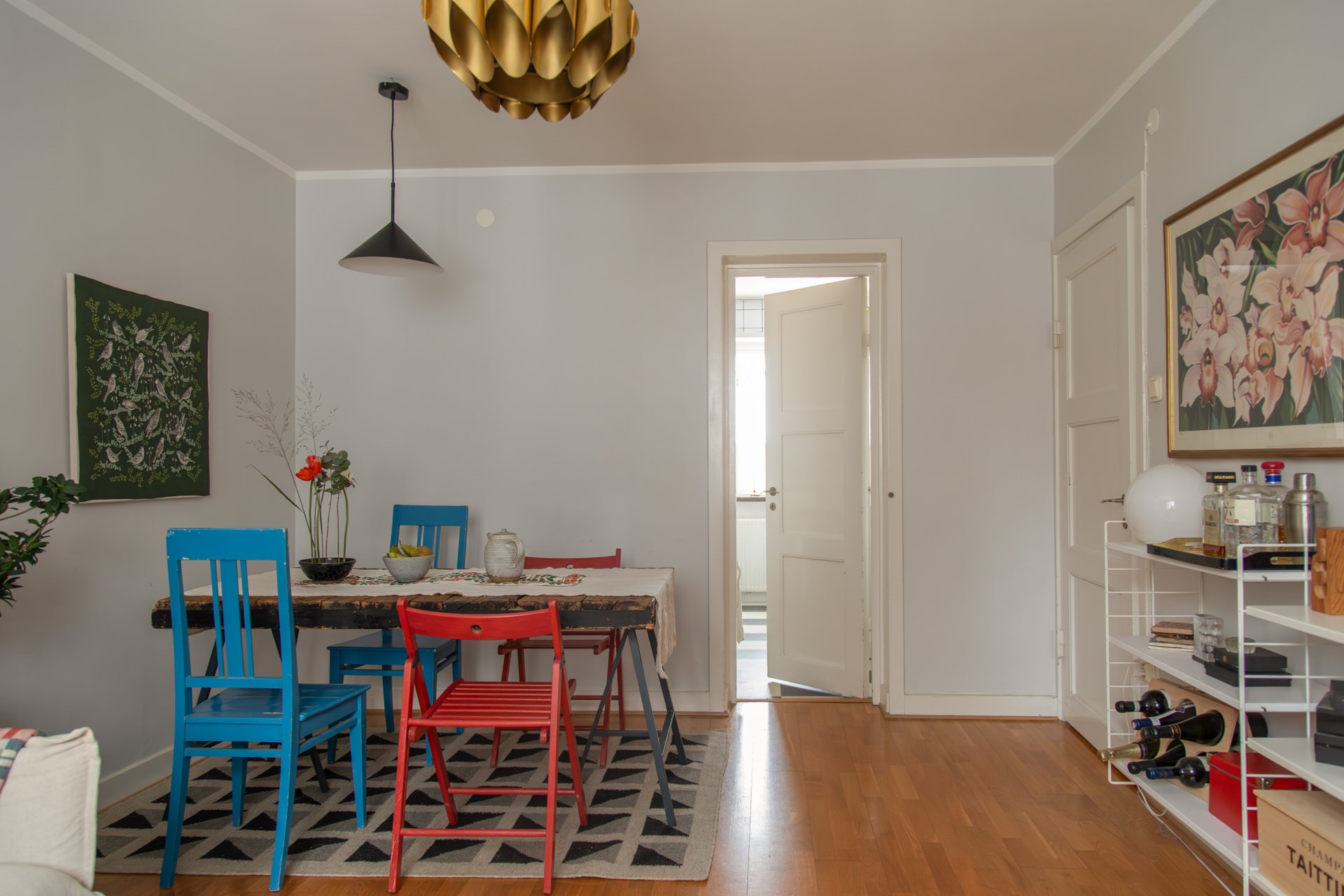 salon décoration vintage scandinave appartement 44m2