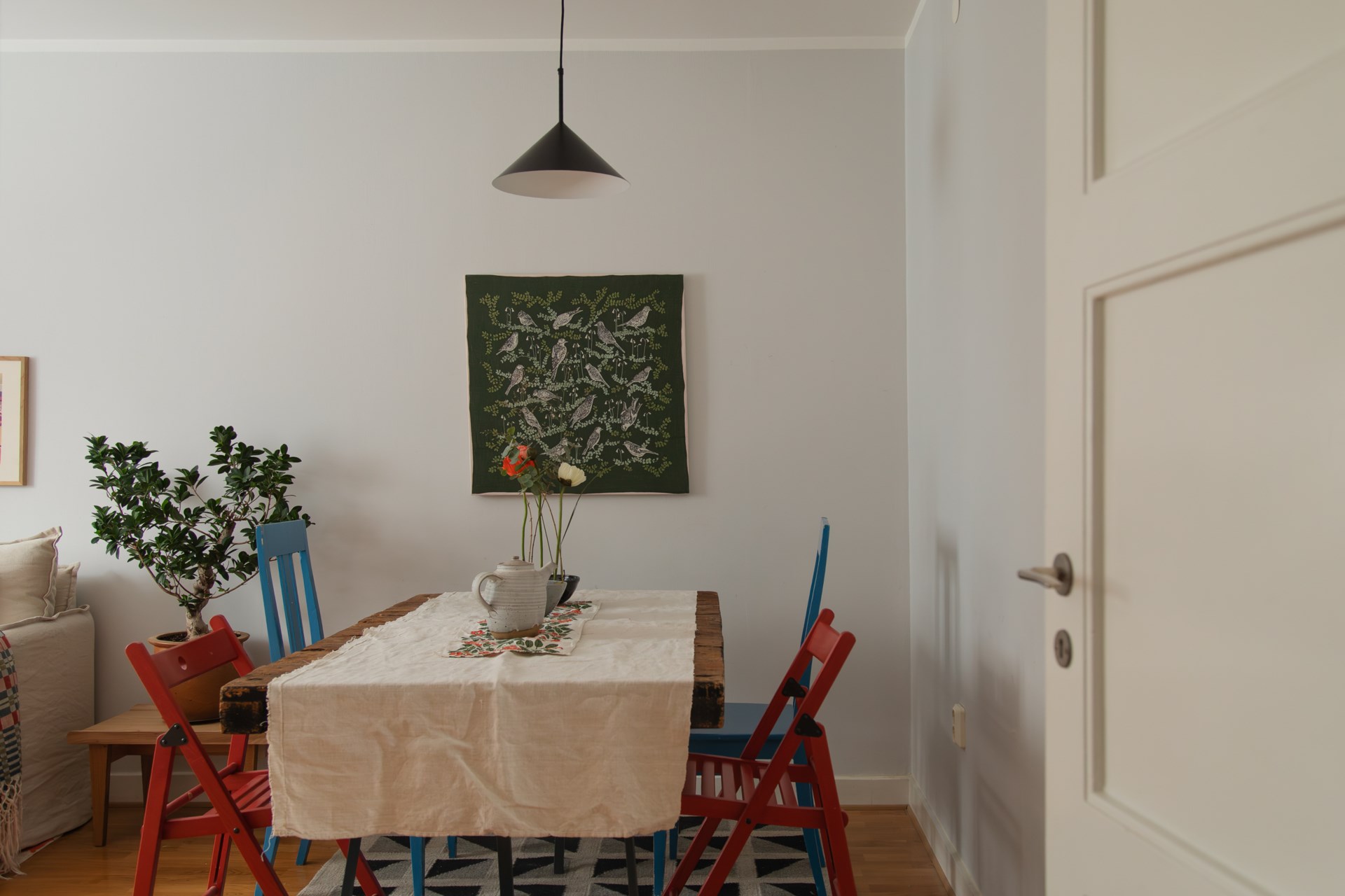 salon décoration vintage scandinave appartement 44m2