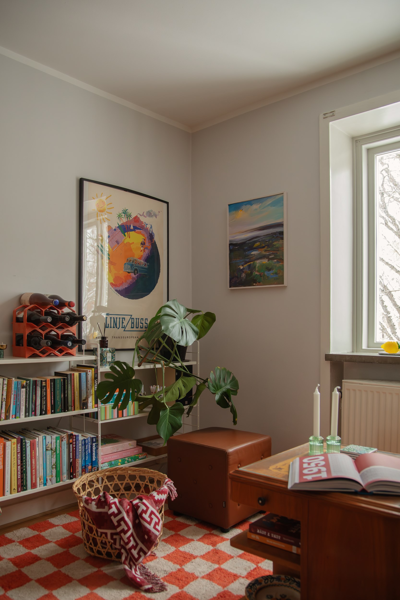 salon décoration vintage scandinave appartement 44m2