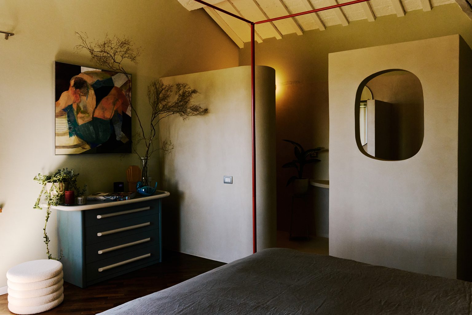 chambre décoration contemporaine maison ancienne rénovée Italie Villa Mamo