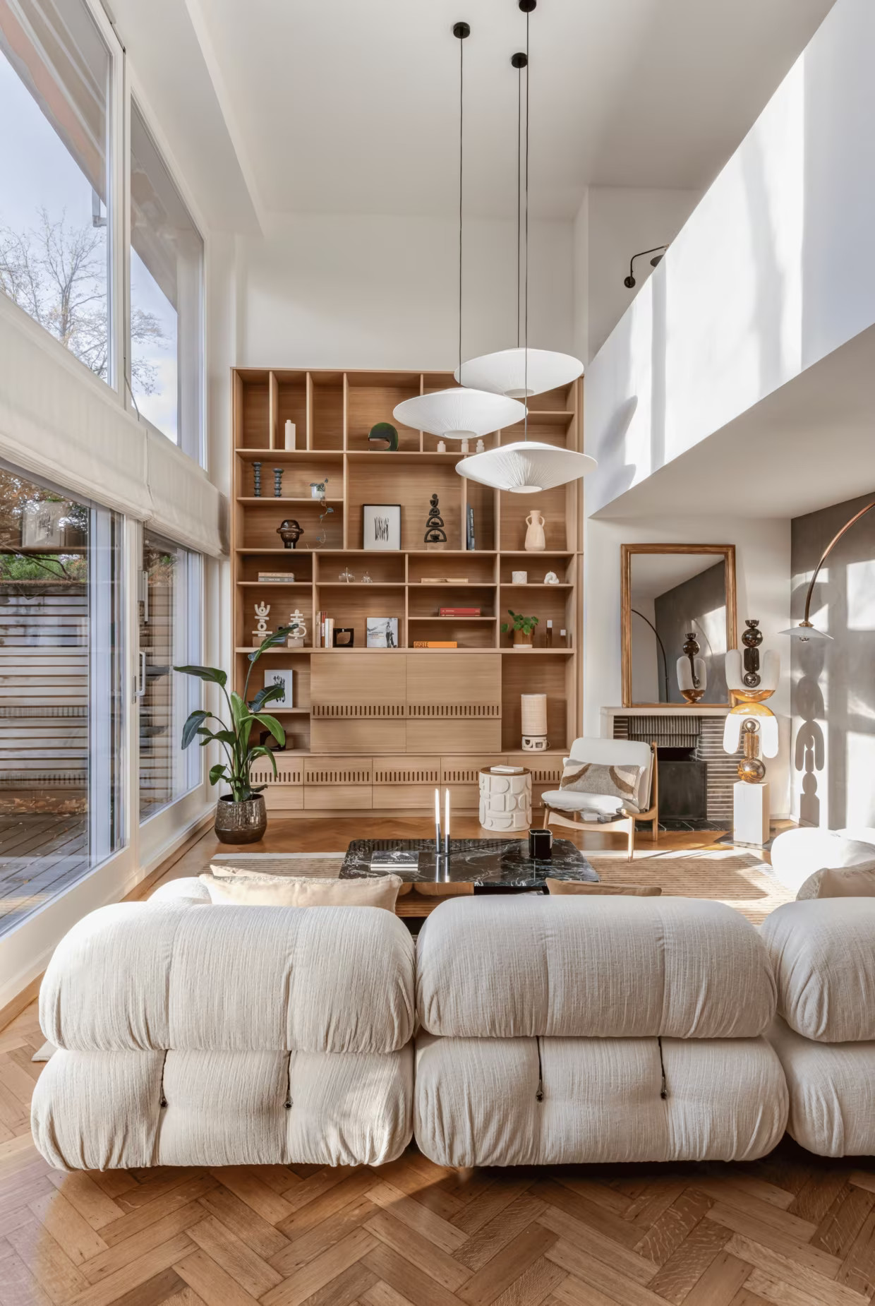 salon décoration design et naturelle appartement en duplex