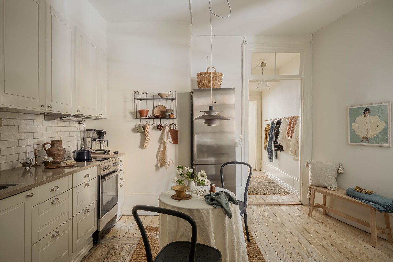 cuisine deux-pièces 52m2 décoration scandinave
