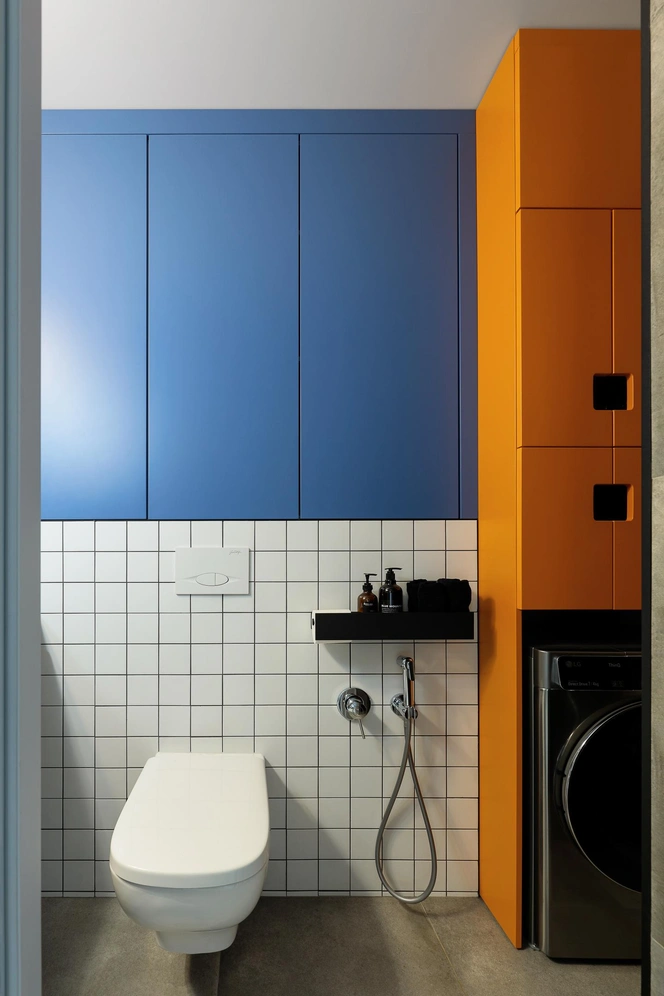 salle de bain studio 23m2 optimisé décoration colorée design salle de bain studio 23m2 optimisé décoration colorée design