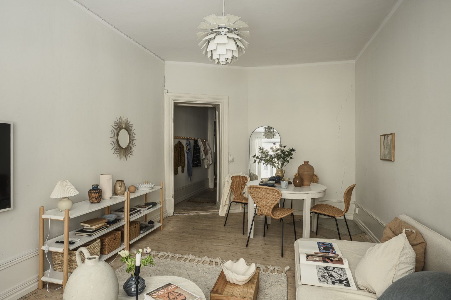 salon deux-pièces 52m2 décoration scandinave