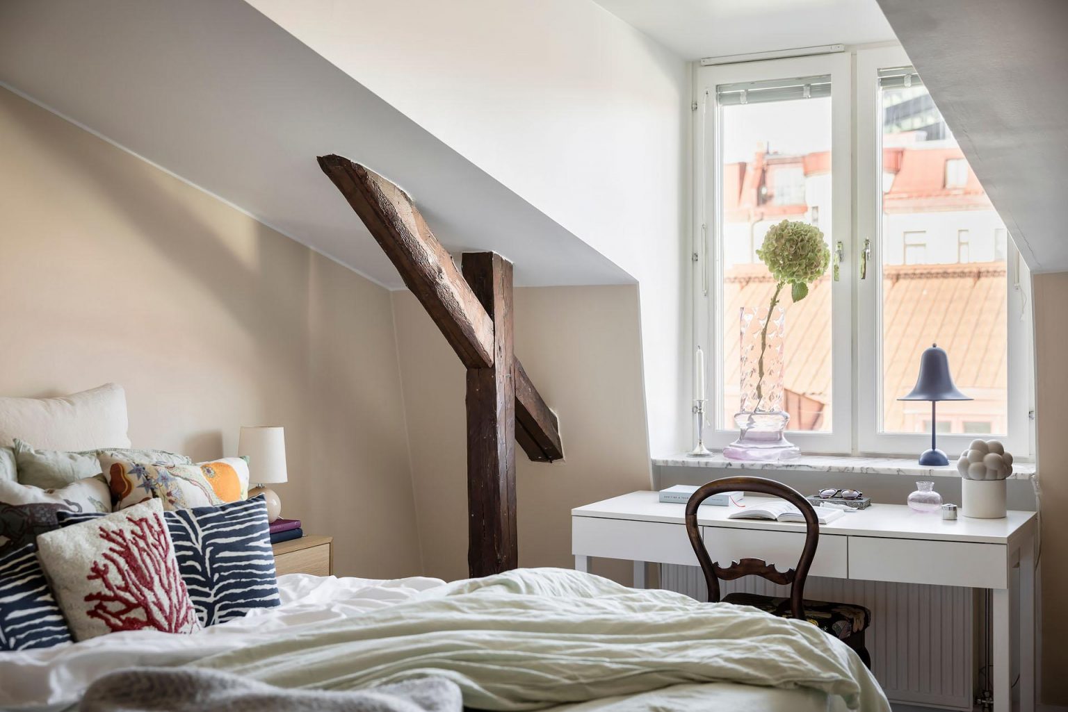 chambre décoration scandinave appartement mansardé 71m2