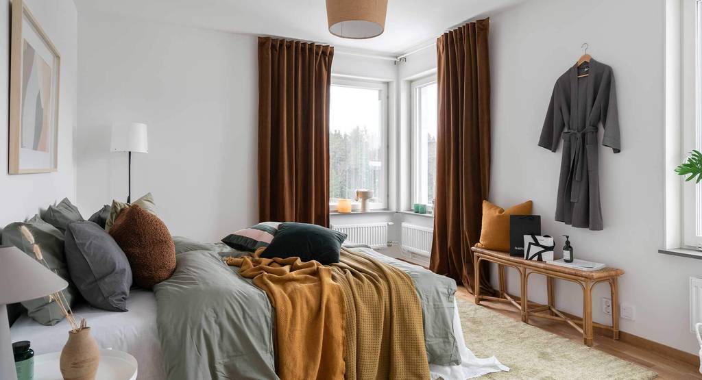 chambre décoration scandinave avec éléments décoratifs verts et jaunes chambre décoration scandinave avec éléments décoratifs verts et jaunes