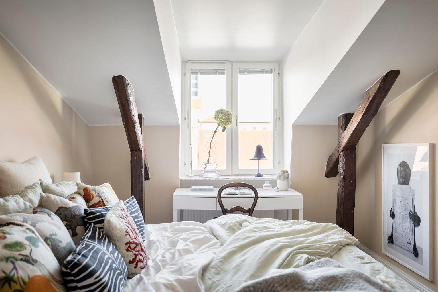 chambre décoration scandinave appartement mansardé 71m2