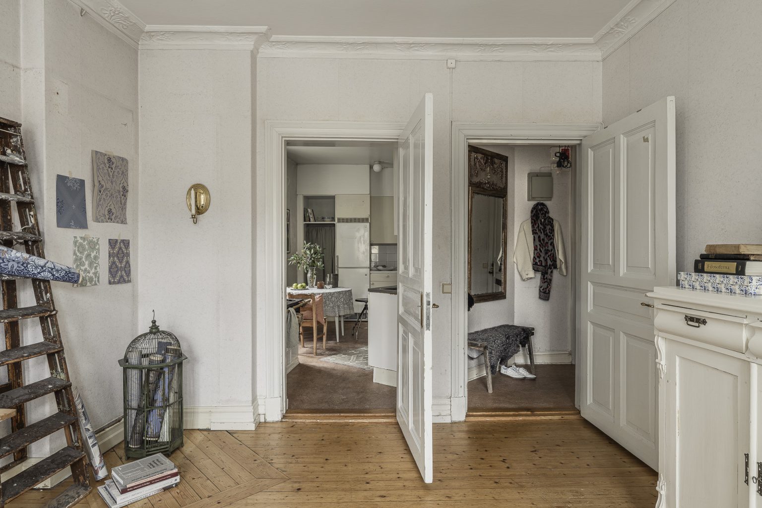 salon et chambre studio ancien 38m2 décoration scandinave