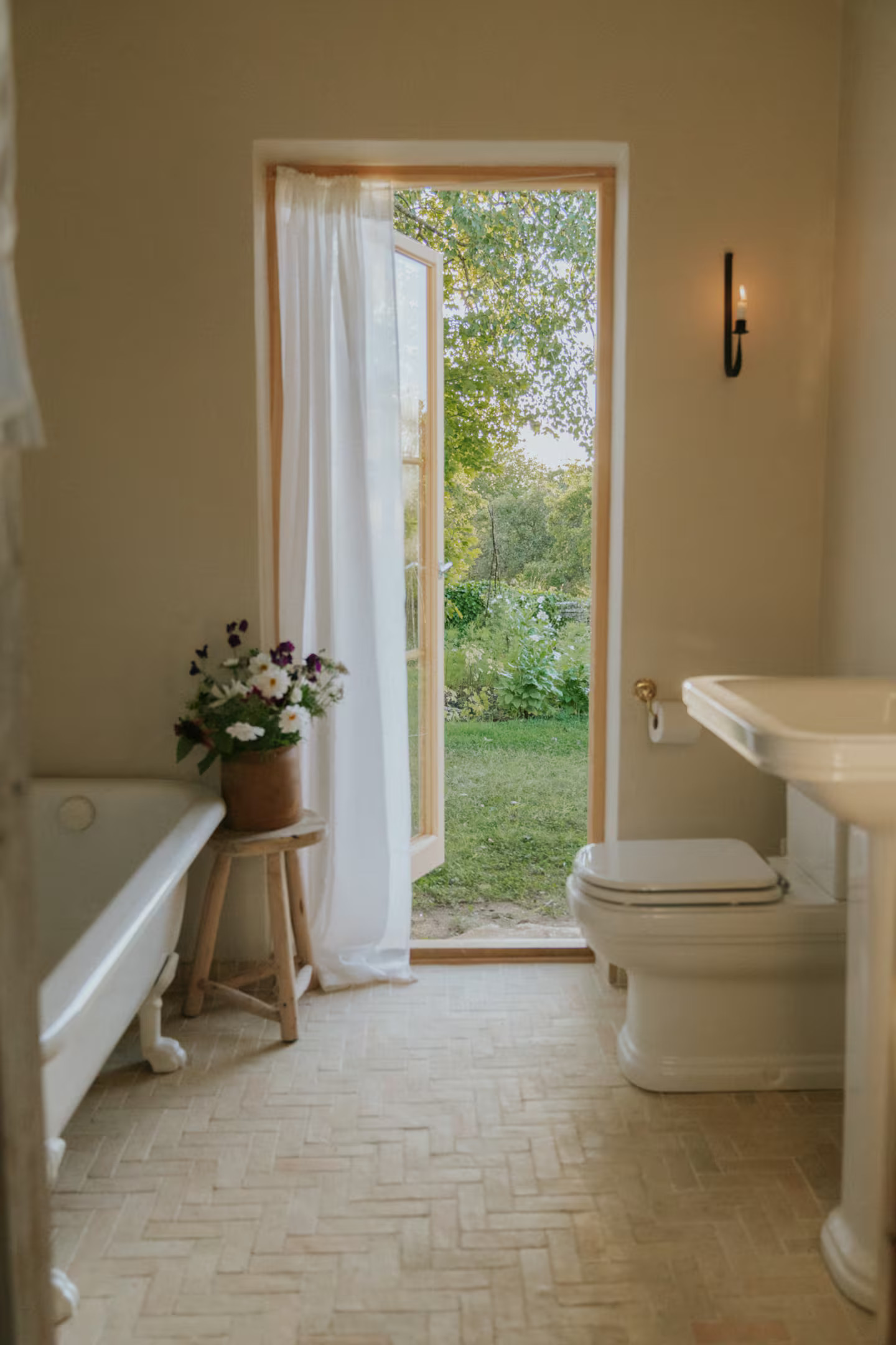 salle de bain vintage maison rustique décoration scandinave