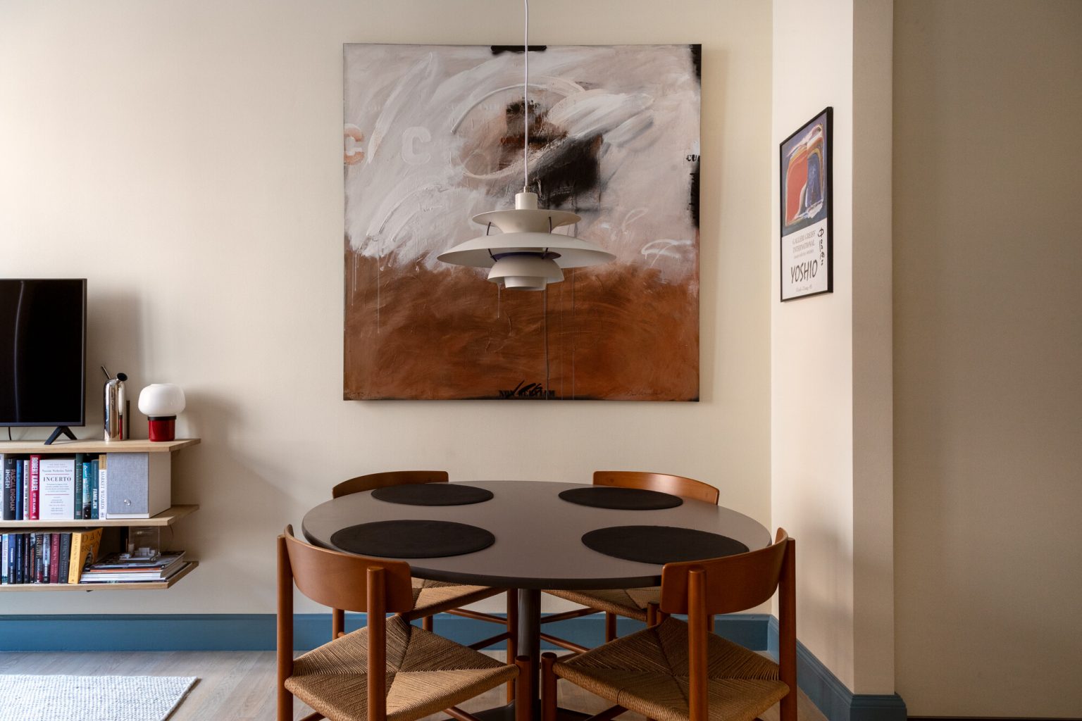 salle à manger vintage mid-century deux-pièces moderne 39m2