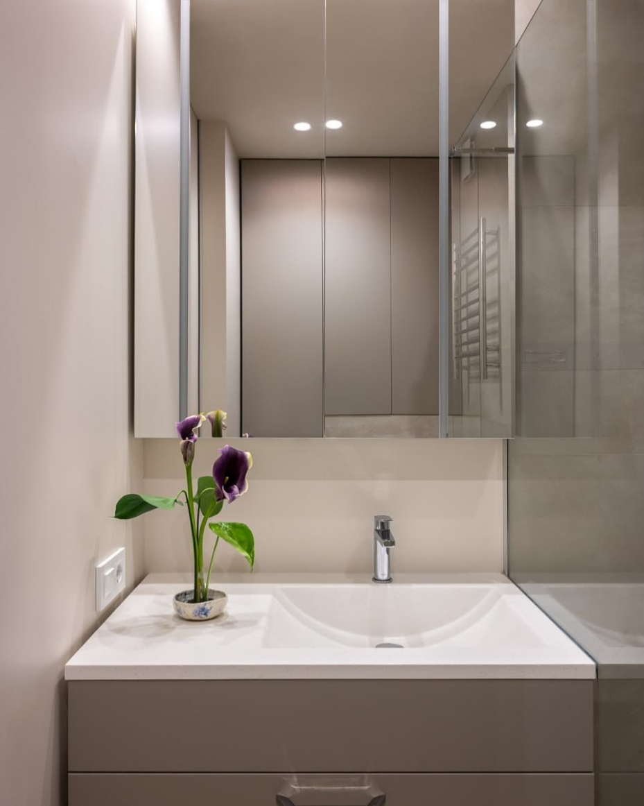 salle de bain beige deux-pièces 35m2 décoration contemporaine salle de bain beige deux-pièces 35m2 décoration contemporaine