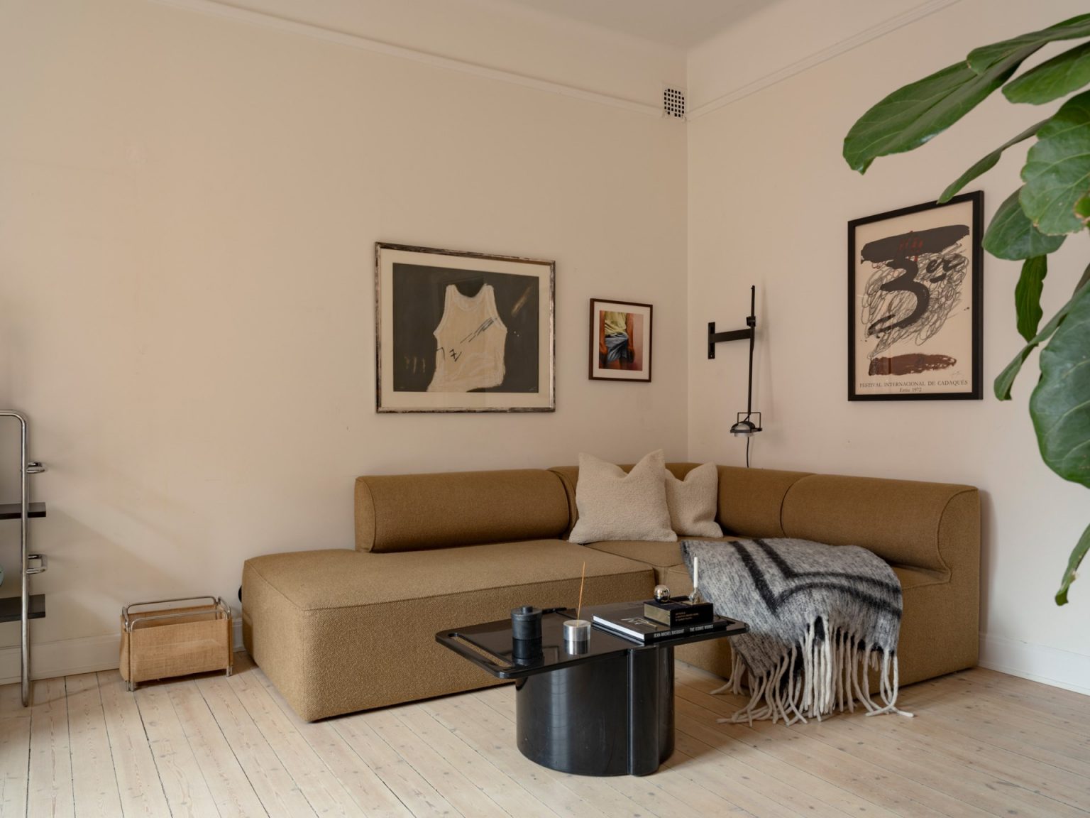 salon deux-pièces de 63m2 décoration scandinave
