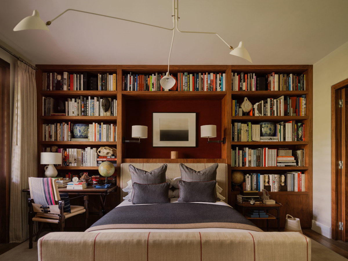 chambre avec bibliothèque décoration contemporaine appartement 223m2 Mexico City chambre avec bibliothèque décoration contemporaine appartement 223m2 Mexico City