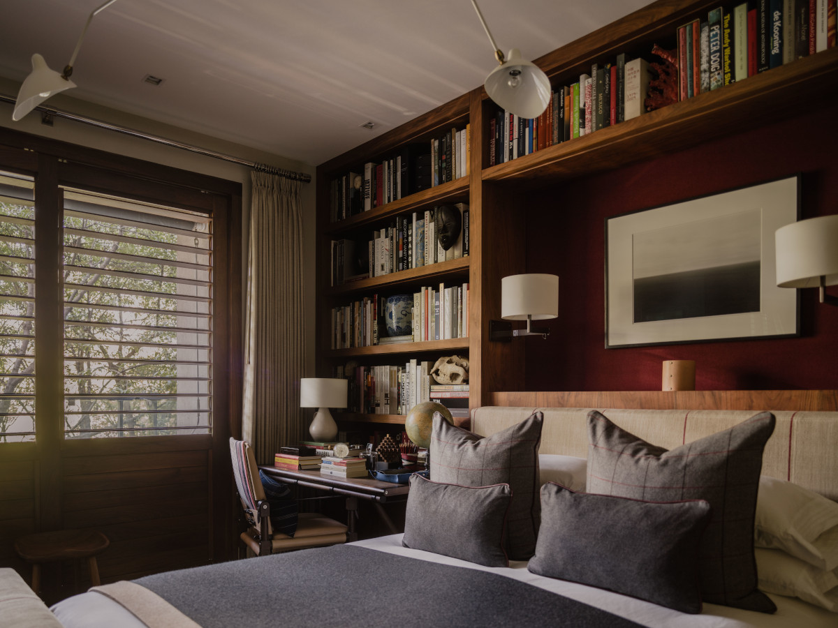 chambre avec bibliothèque décoration contemporaine appartement 223m2 Mexico City chambre avec bibliothèque décoration contemporaine appartement 223m2 Mexico City