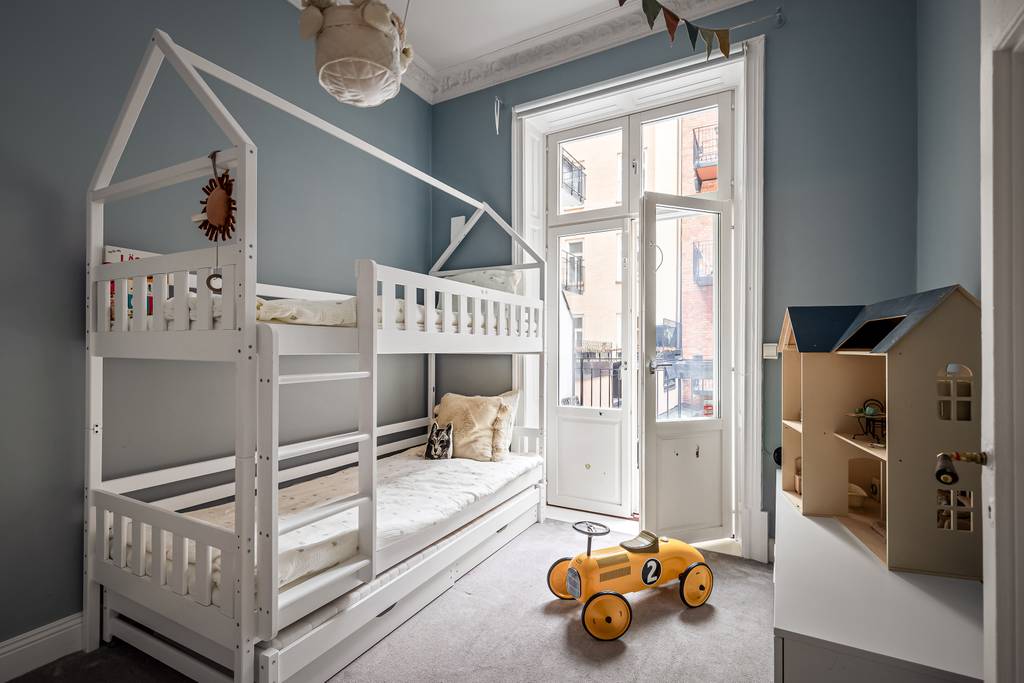 chambre enfant bleue lit cabane superposé chambre enfant bleue lit cabane superposé