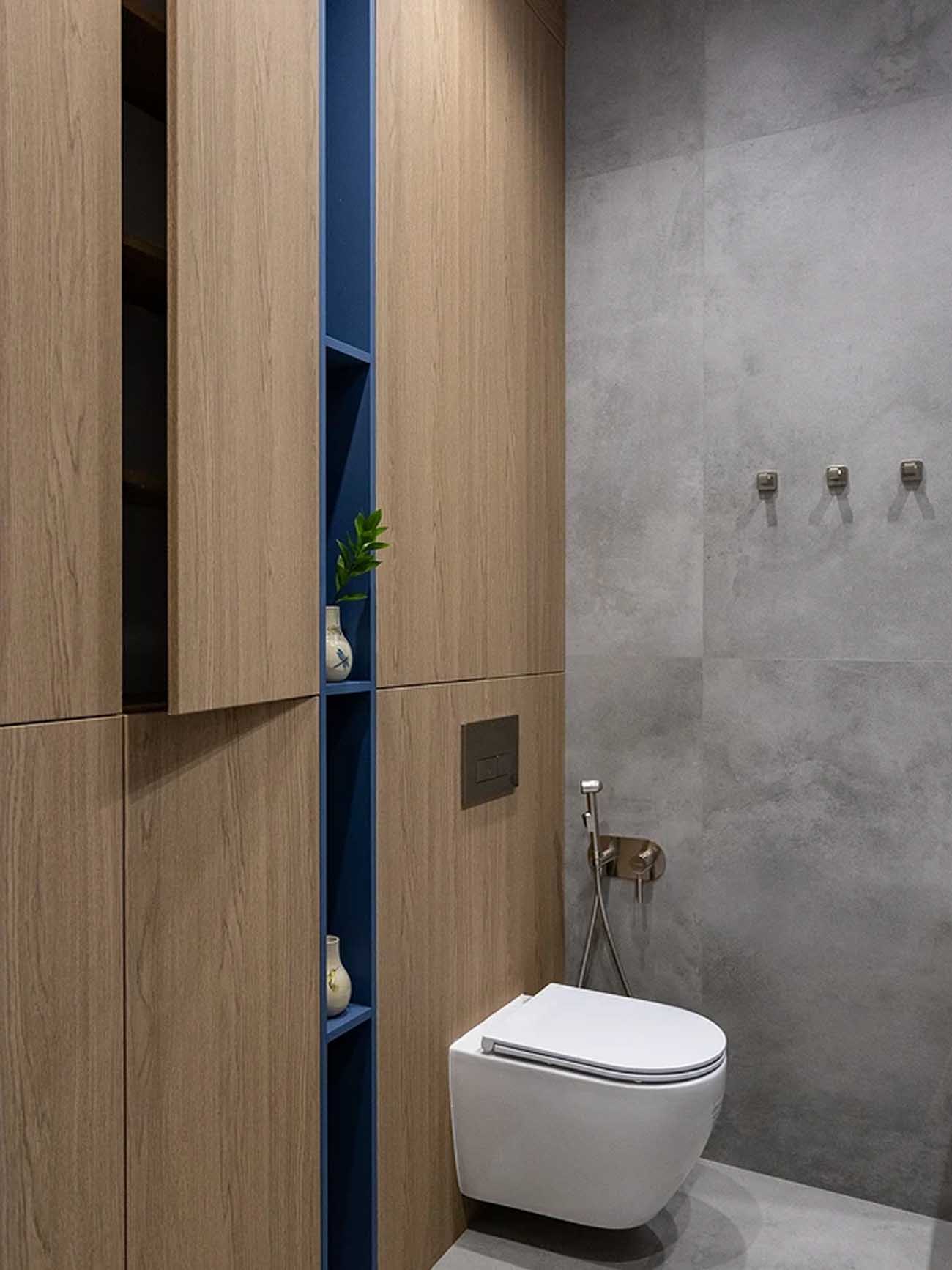 toilettes wc avec placards grand studio 47m2 avec dressing décoration contemporaine