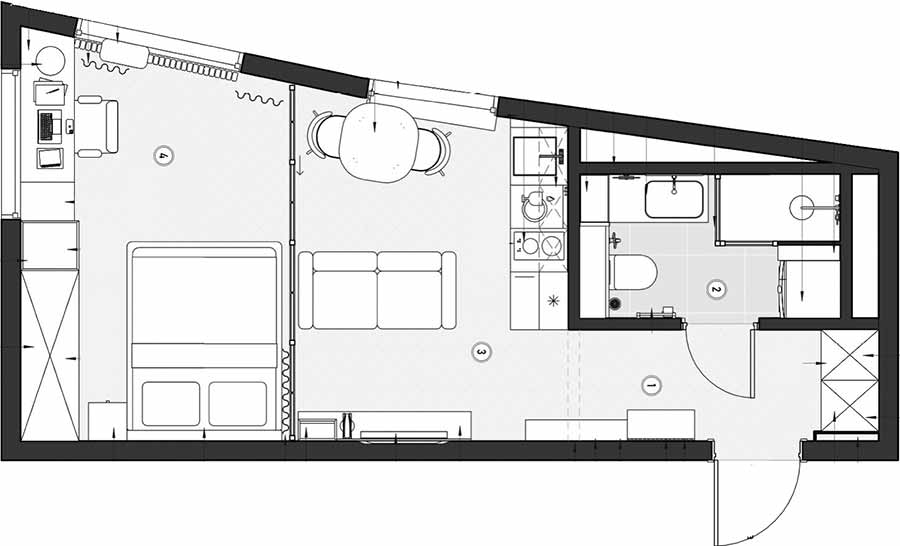 plan studio 27m2 avec verrière plan studio 27m2 avec verrière