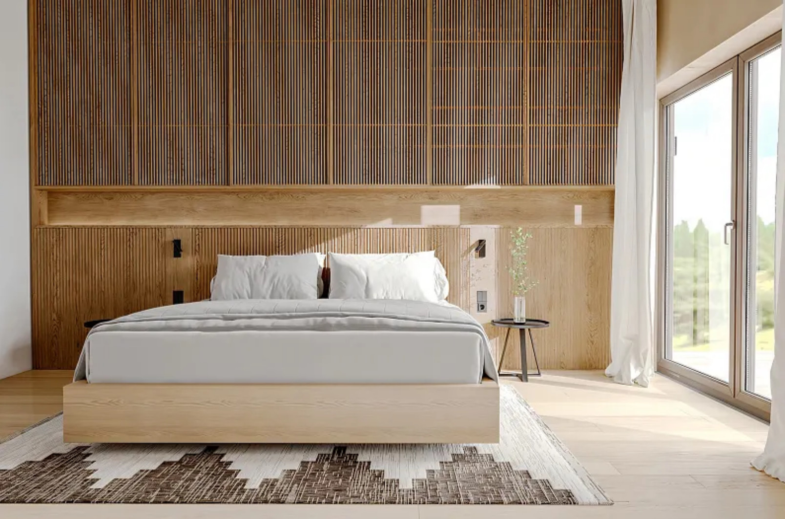 chambre parentale décoration naturelle maison française en bois 113m2 CHALET PRO Modèle NYONS chambre parentale décoration naturelle maison française en bois 113m2 CHALET PRO Modèle NYONS