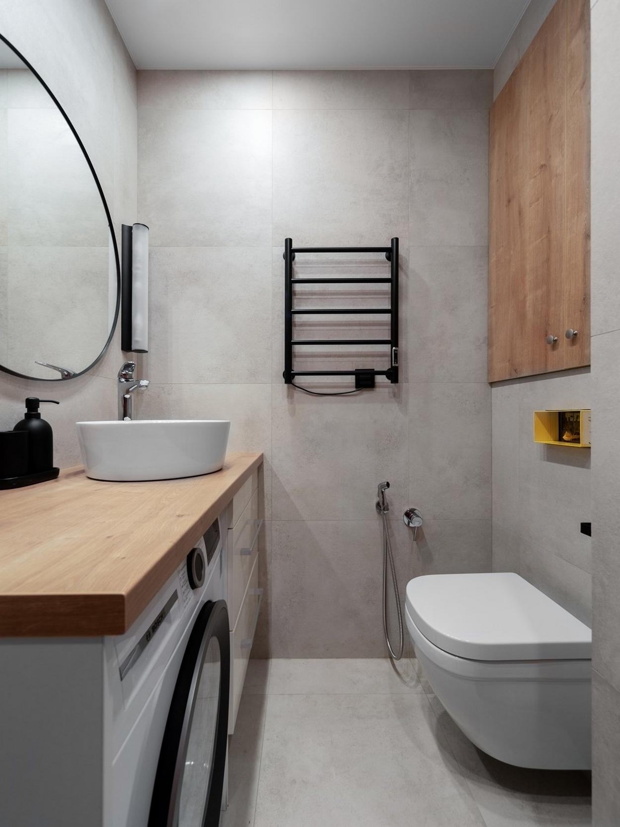 salle de bain grise moderne