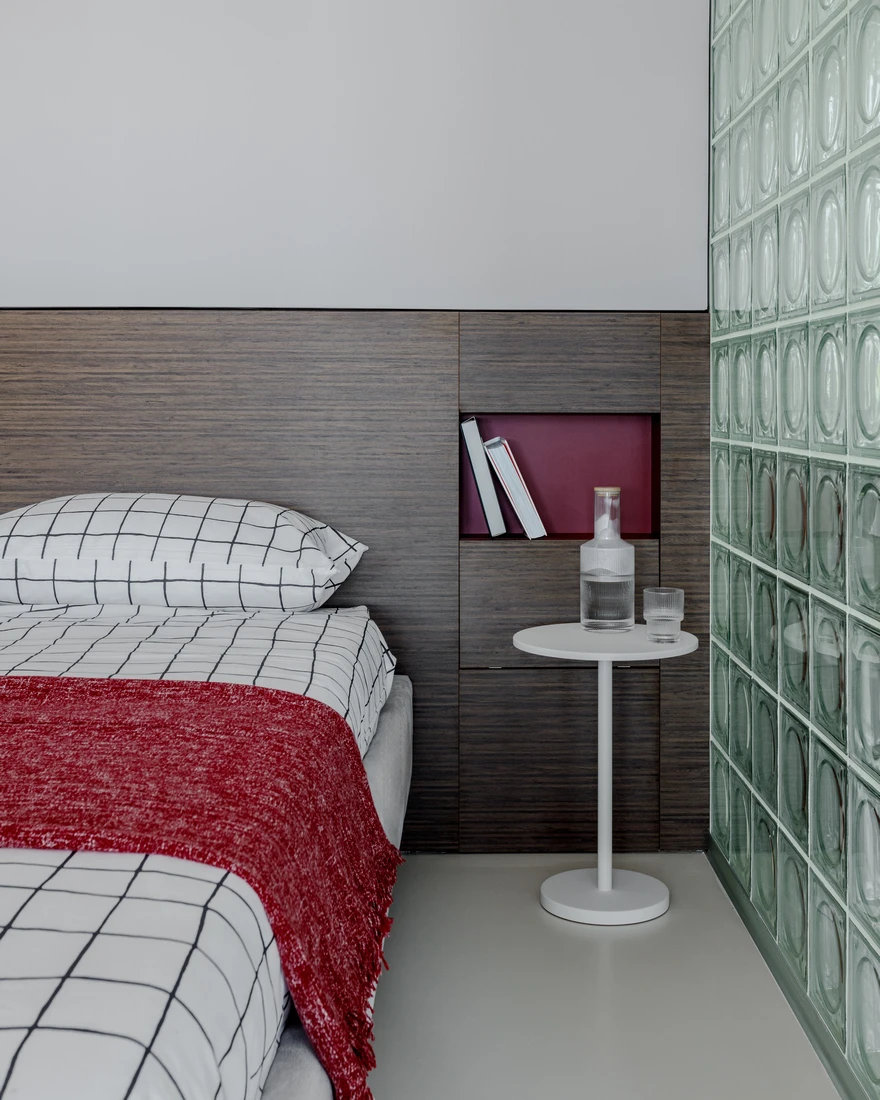 chambre avec pavés de verre décoration design appartement design 45m2 chambre avec pavés de verre décoration design appartement design 45m2