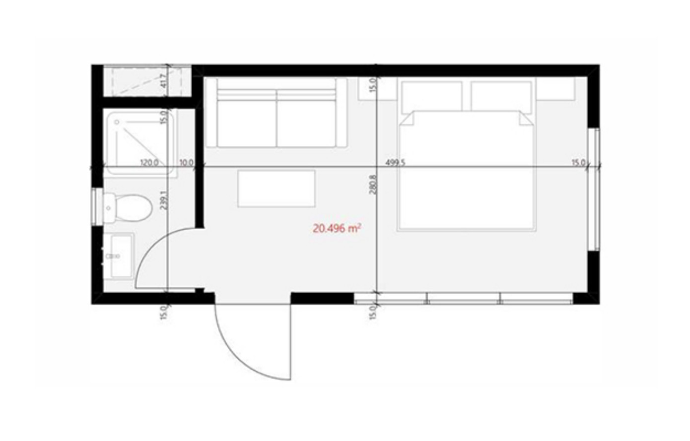 plan tiny house française Auréa 20m2