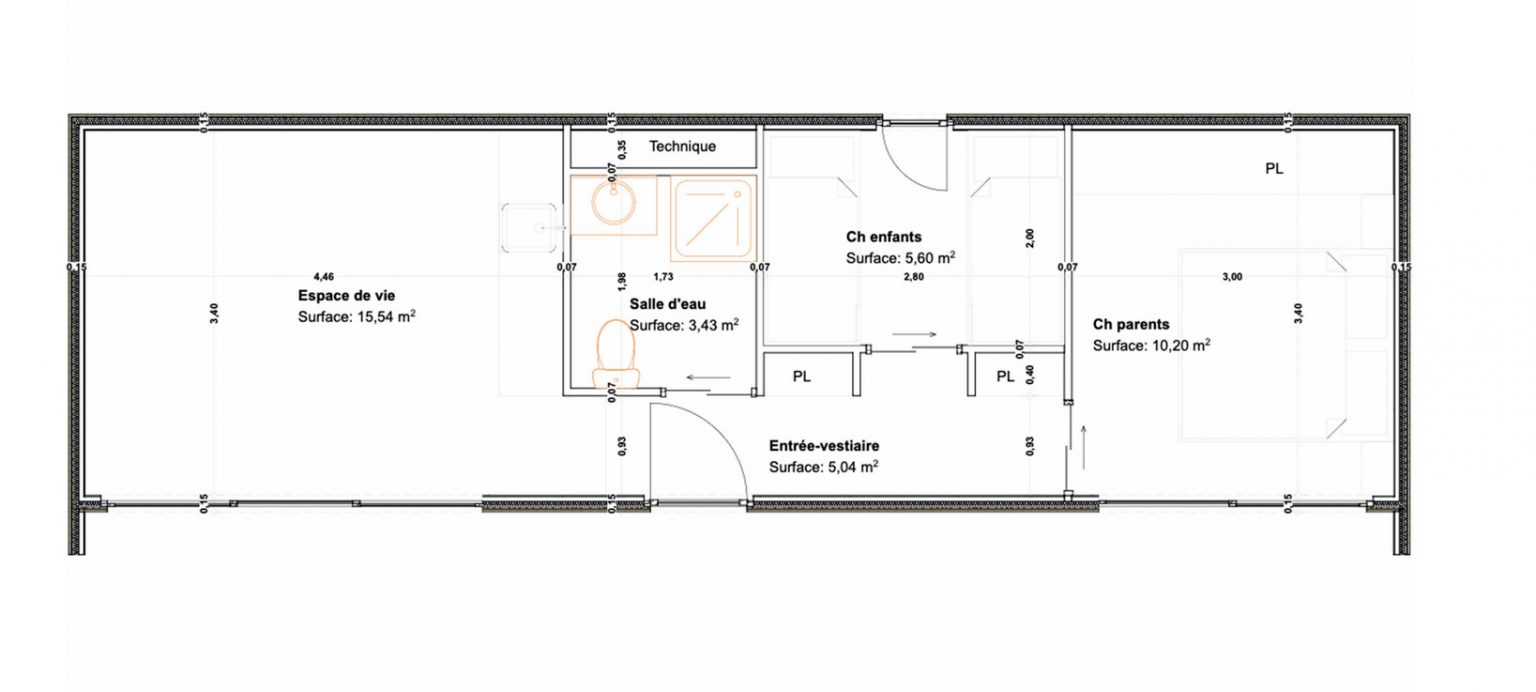 plan petite maison 40m2 Auréa
