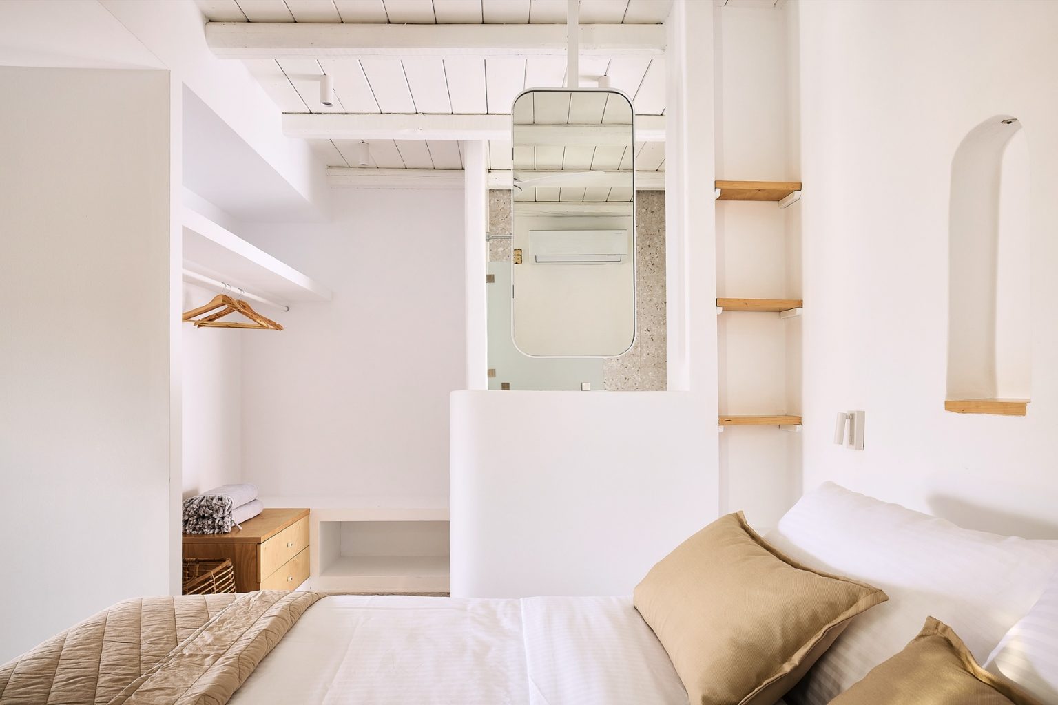 chambre décoration naturelle mini maison grecque de 40m2 avec piscine et vue mer