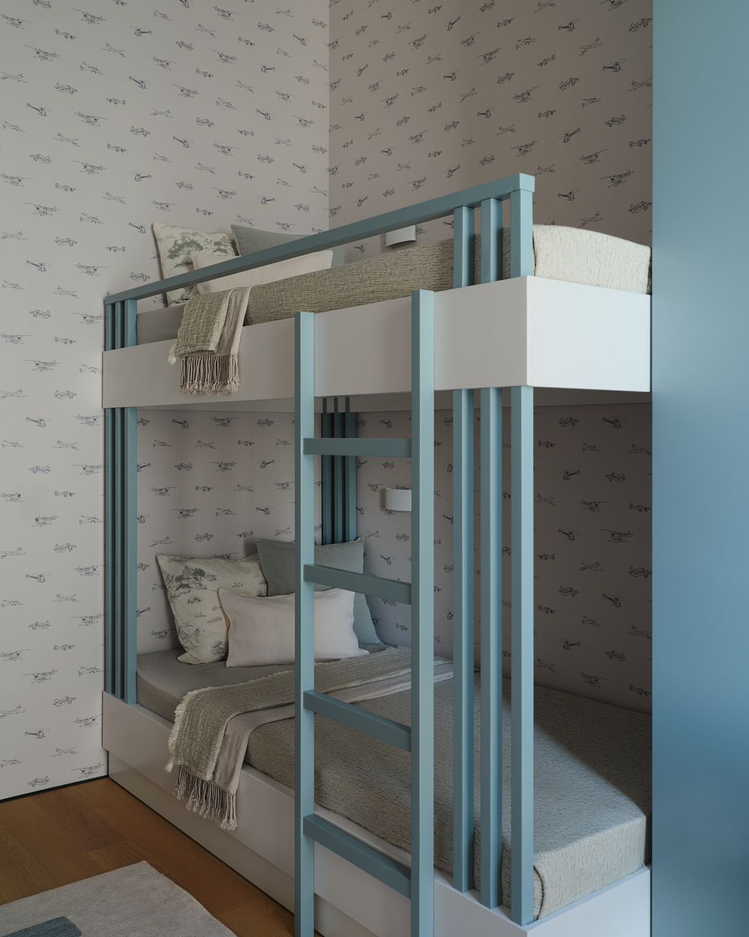 chambre d chambre d'enfant lits superposés décoration contemporaine