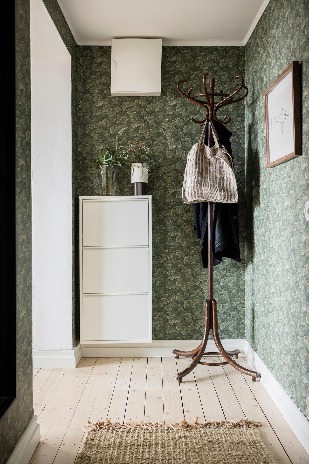 green wallpaper in entrance green wallpaper in entrance
