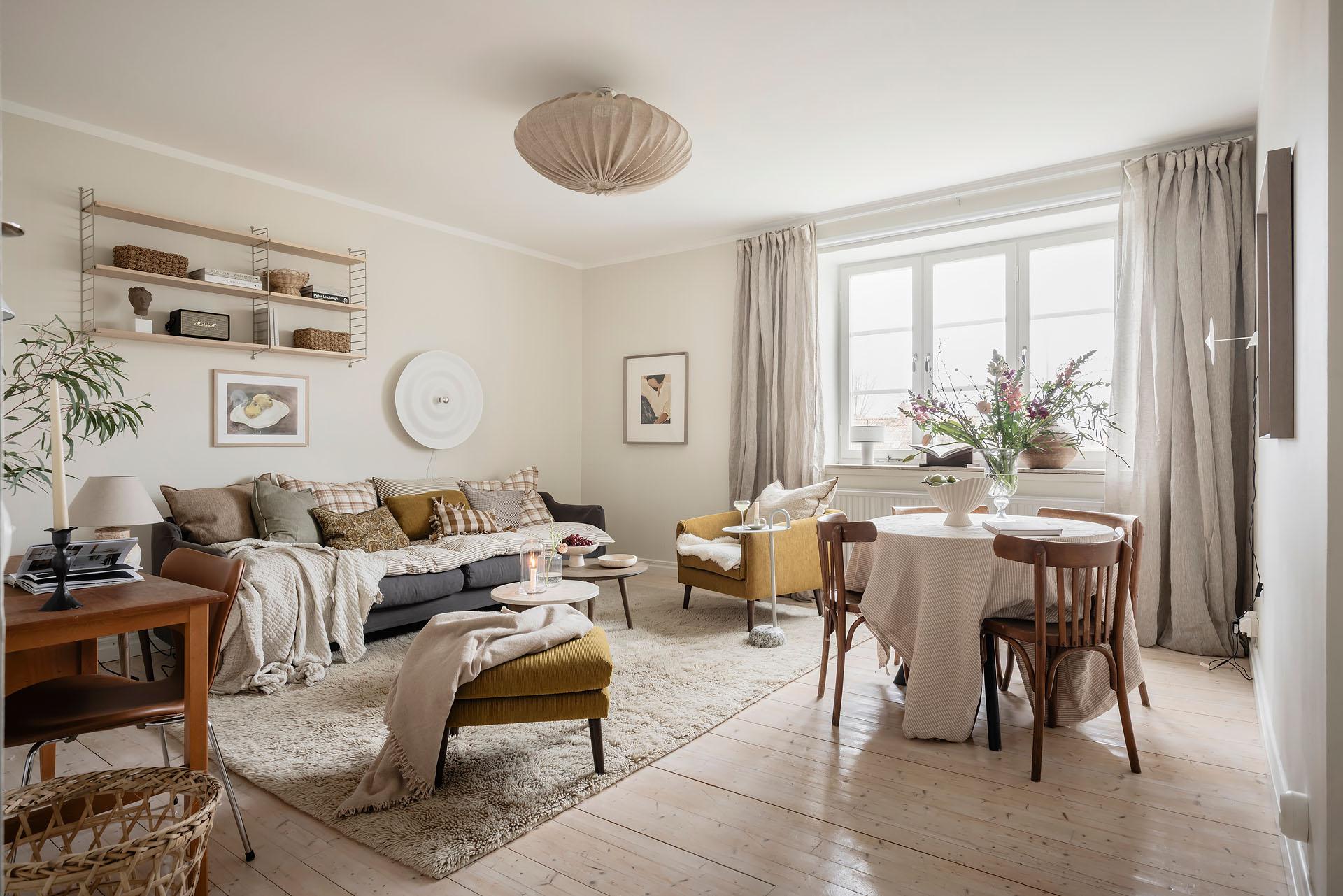 living room with dining room and office space scandinavian decor living room with dining room and office space scandinavian decor