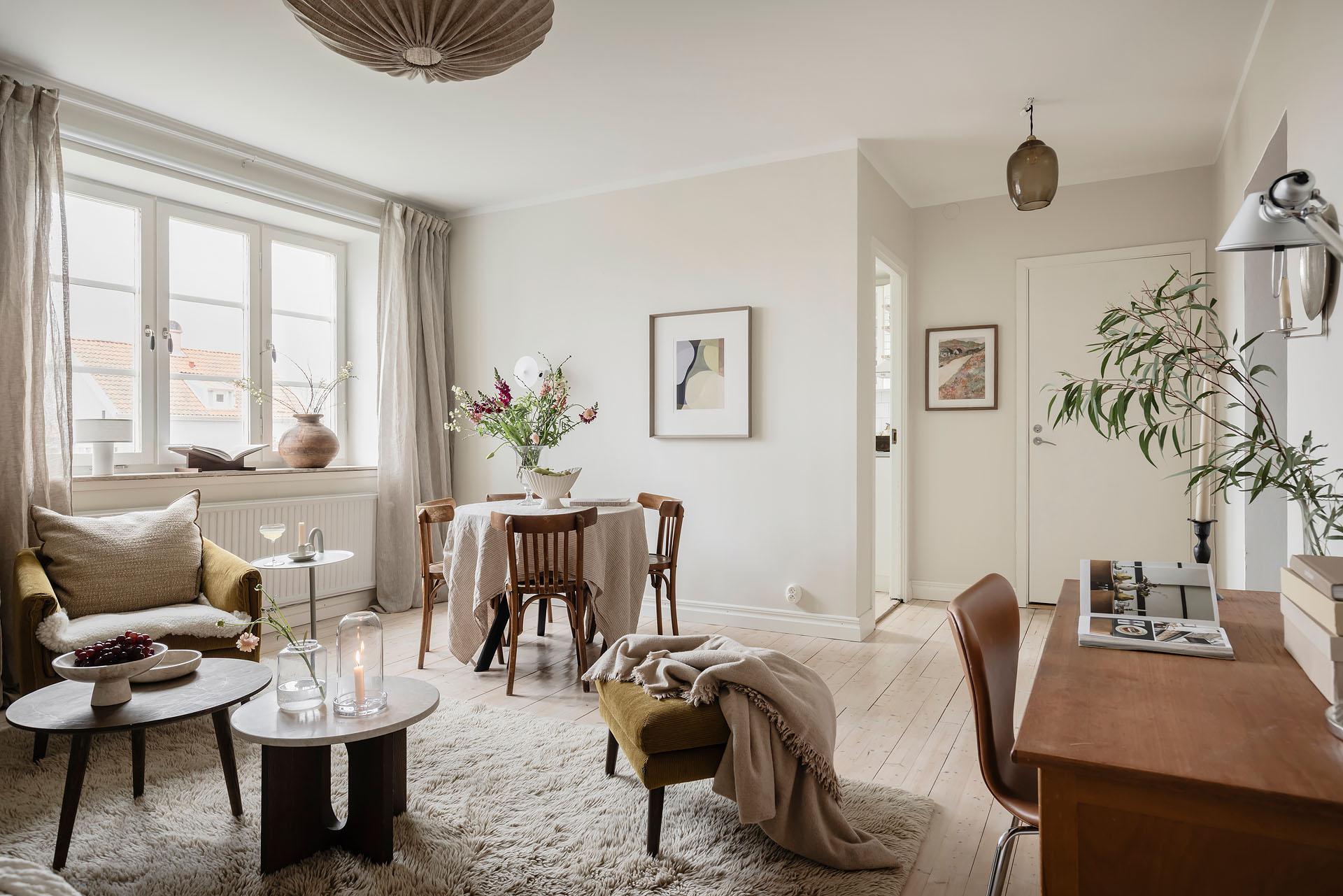 living room with dining room and office space scandinavian decor living room with dining room and office space scandinavian decor