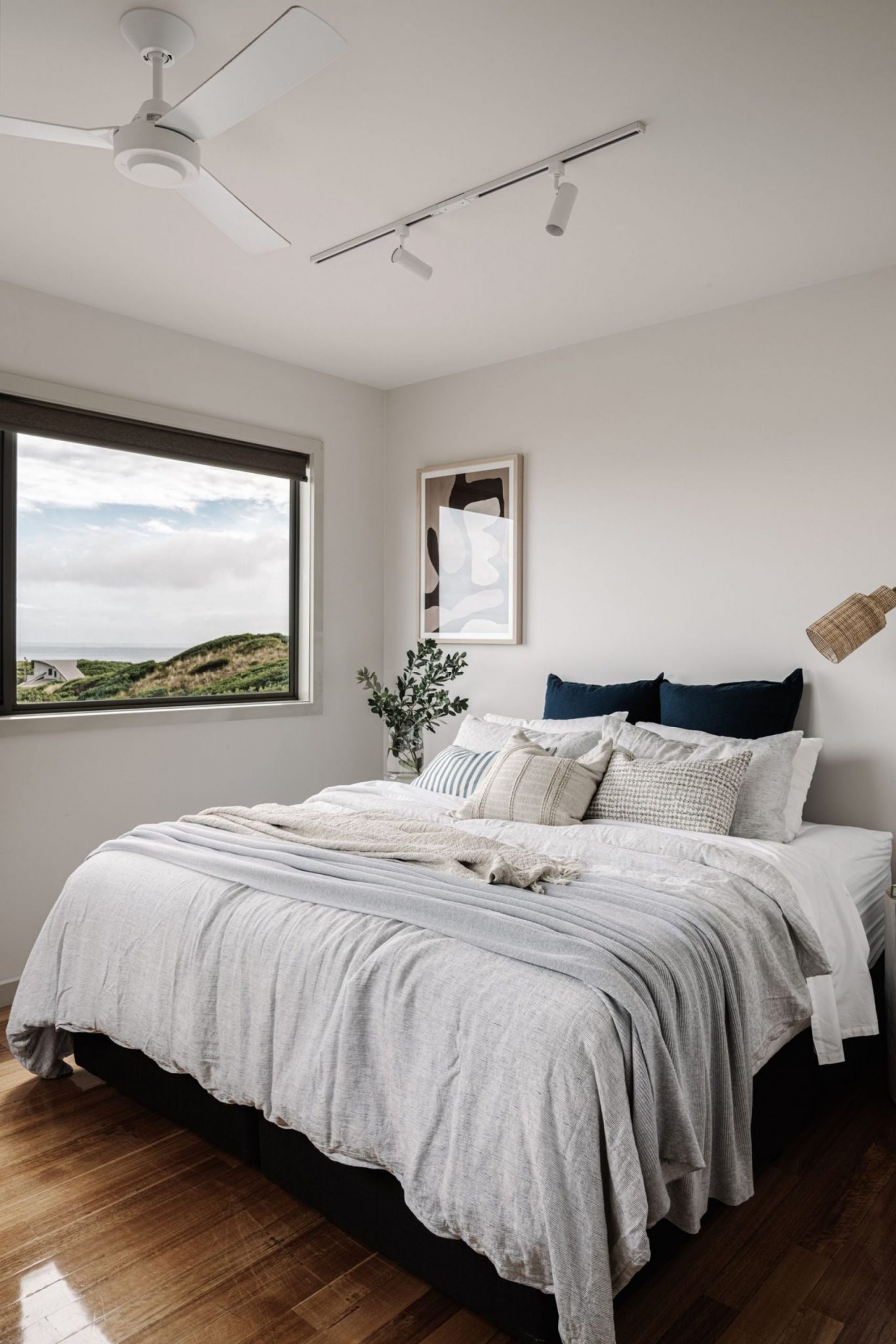 chambre maison contemporaine en bois face à l'océan Austral Shore House King Island Tasmanie