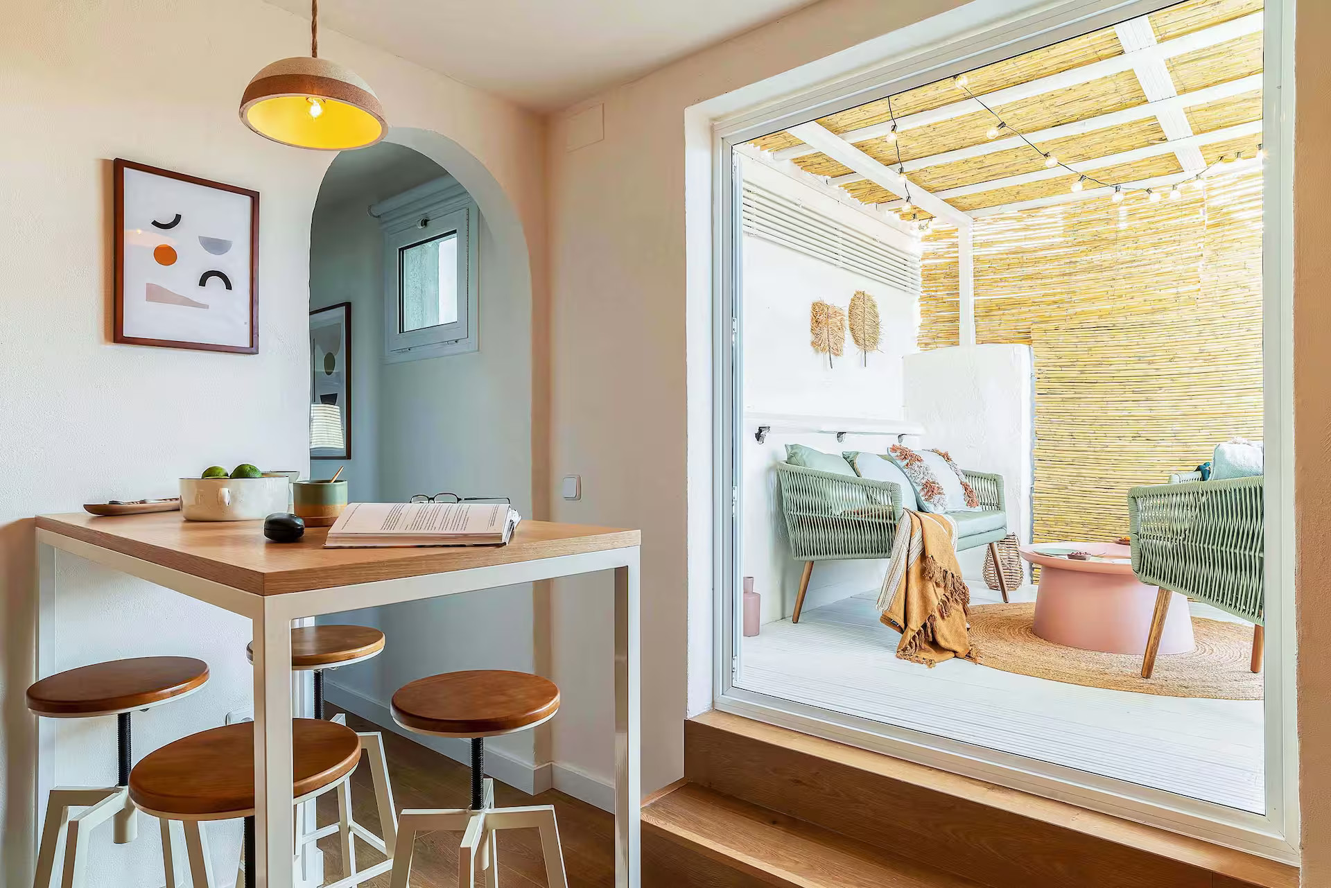 breakfast nook contemporary decor rooftop apartment with a terrace Barcelona breakfast nook contemporary decor rooftop apartment with a terrace Barcelona