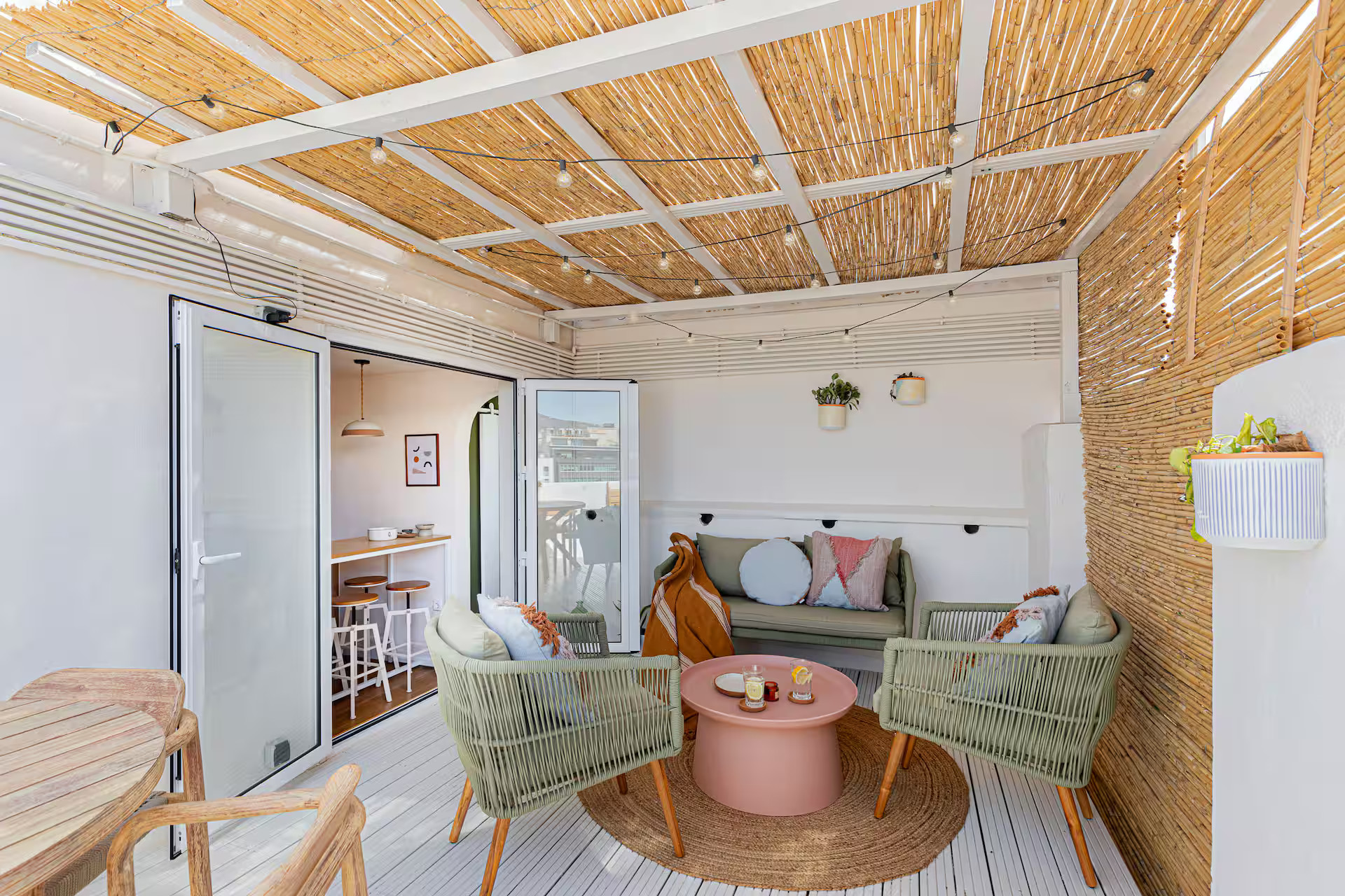 terrace with pergola and canes terrace with pergola and canes