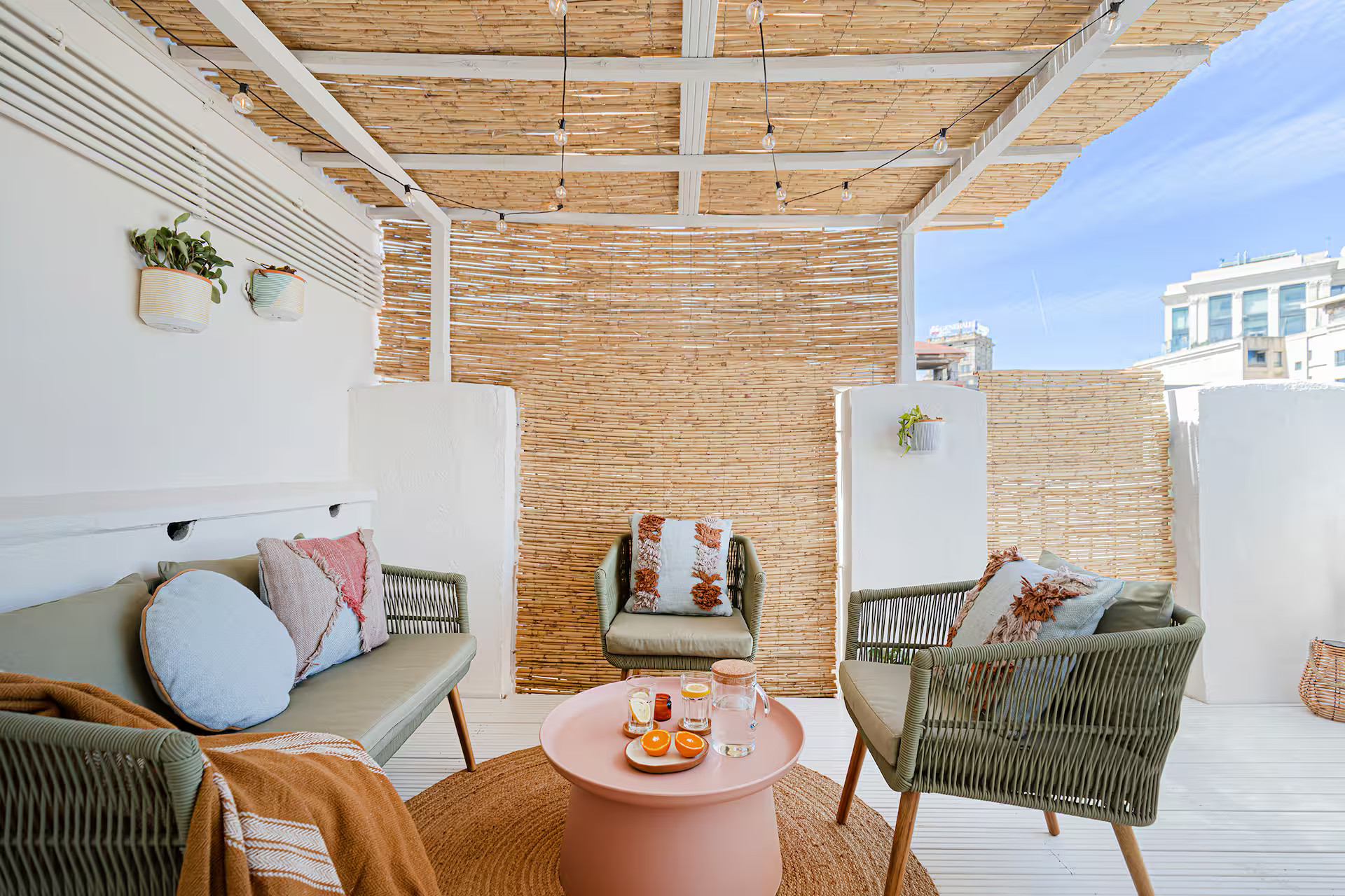 terrace with pergola and canes terrace with pergola and canes
