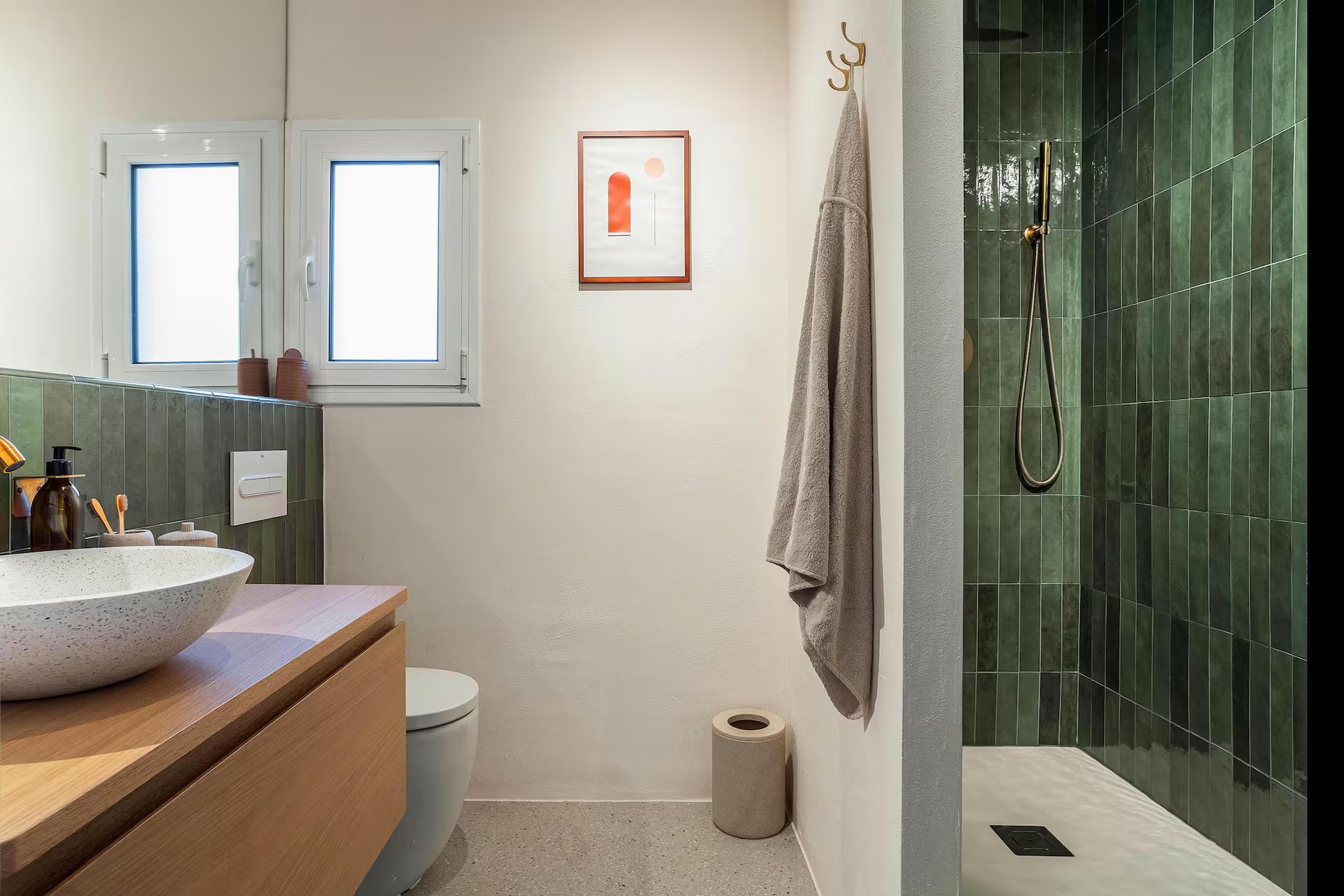 bathroom wood and green tiles bathroom wood and green tiles