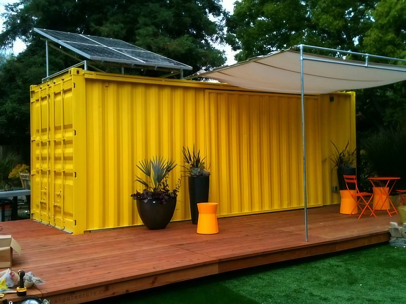 mini maison container Amazon jaune 13m2 mini maison container Amazon jaune 13m2