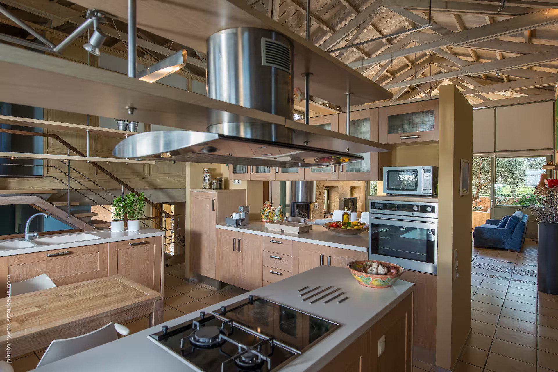 wooden kitchen stone house in Crete Villa Dimi wooden kitchen stone house in Crete Villa Dimi