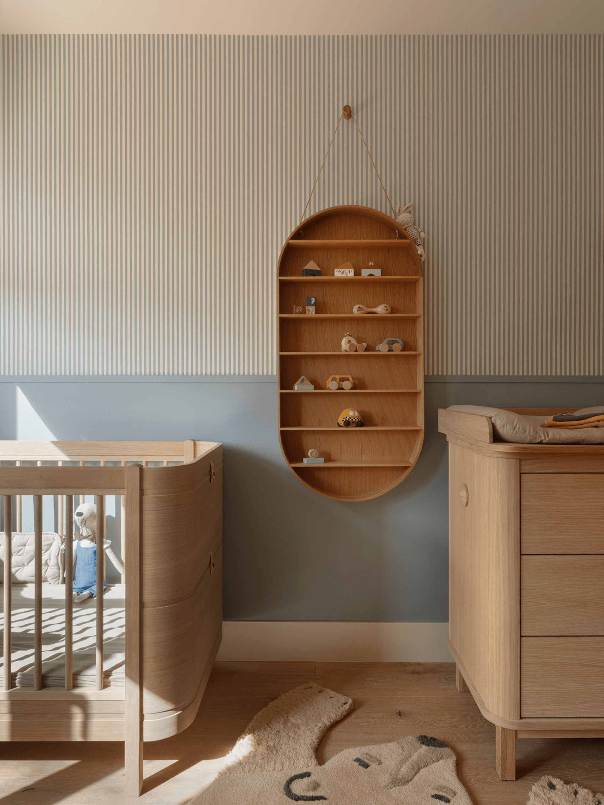 kids bedroom beige and blue design