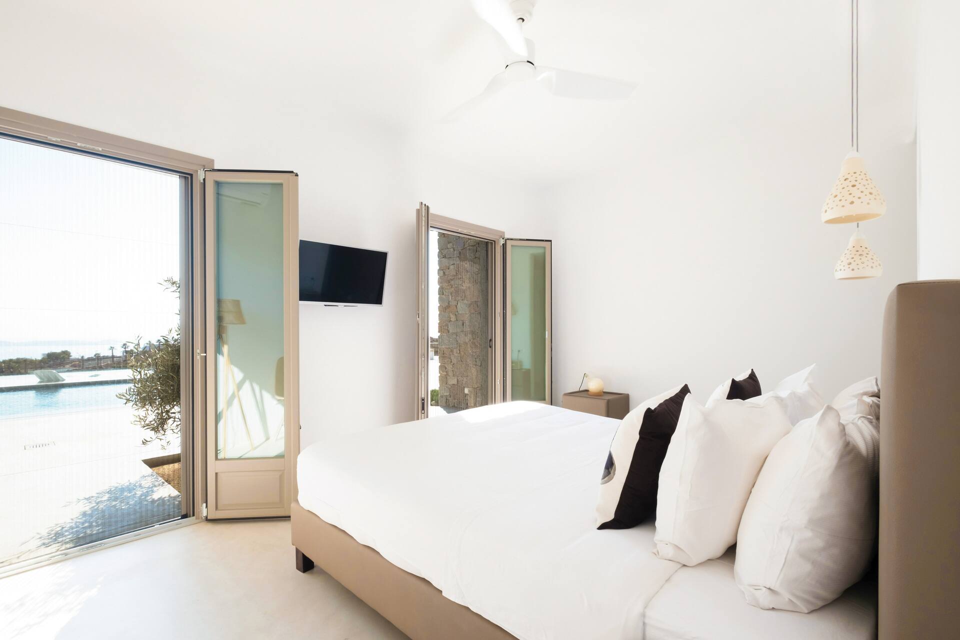 bedroom Mykonos house with swimming pool contemporary decor bedroom Mykonos house with swimming pool contemporary decor