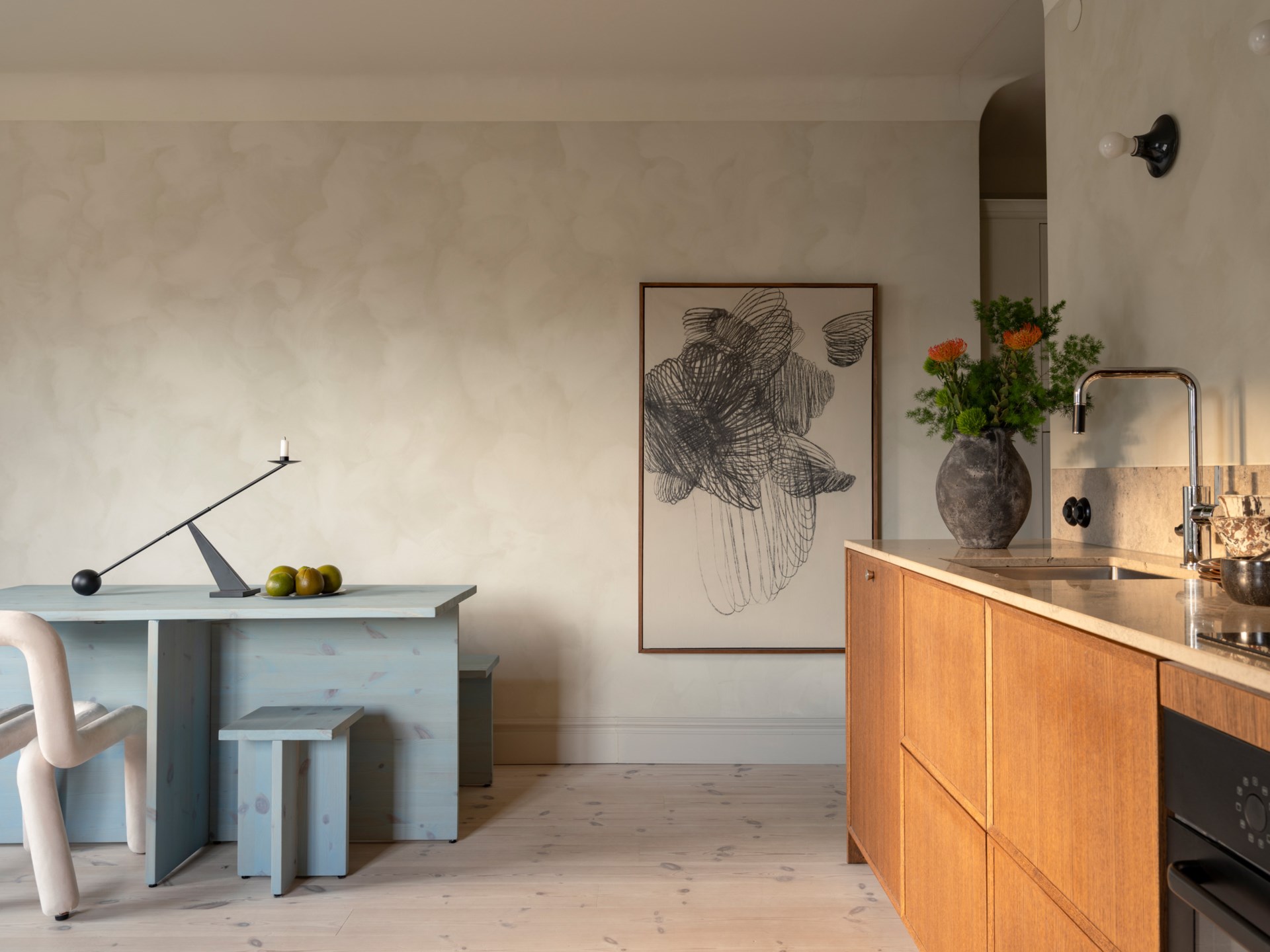 salle à manger et cuisine appartement deux-pièces de 46m2 décoration scandinave salle à manger et cuisine appartement deux-pièces de 46m2 décoration scandinave
