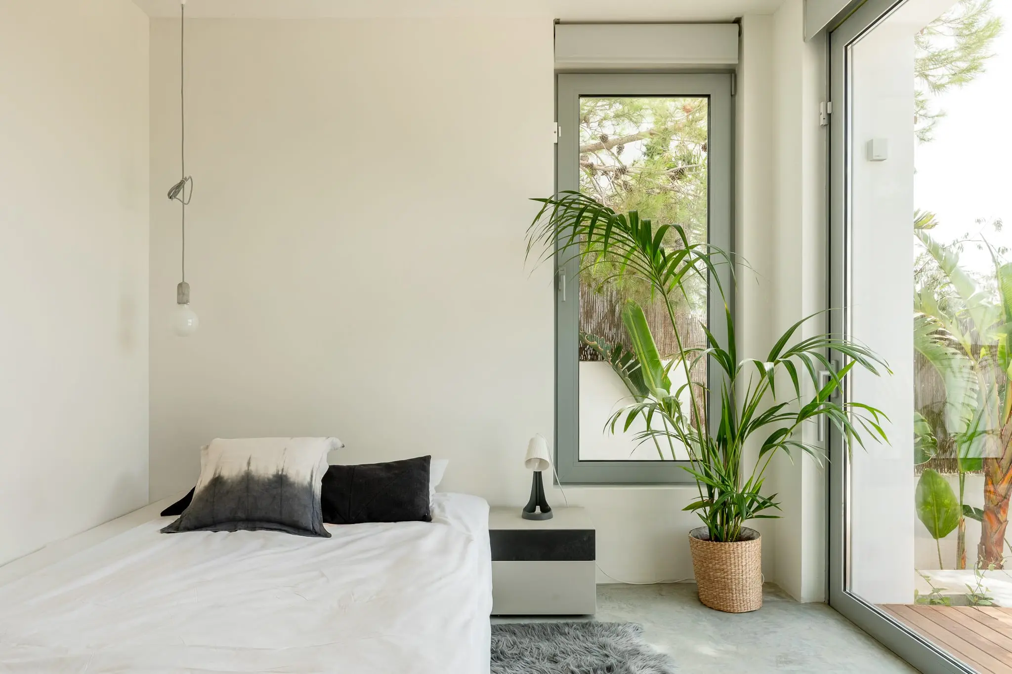 chambre décoration minimaliste avec terrasse