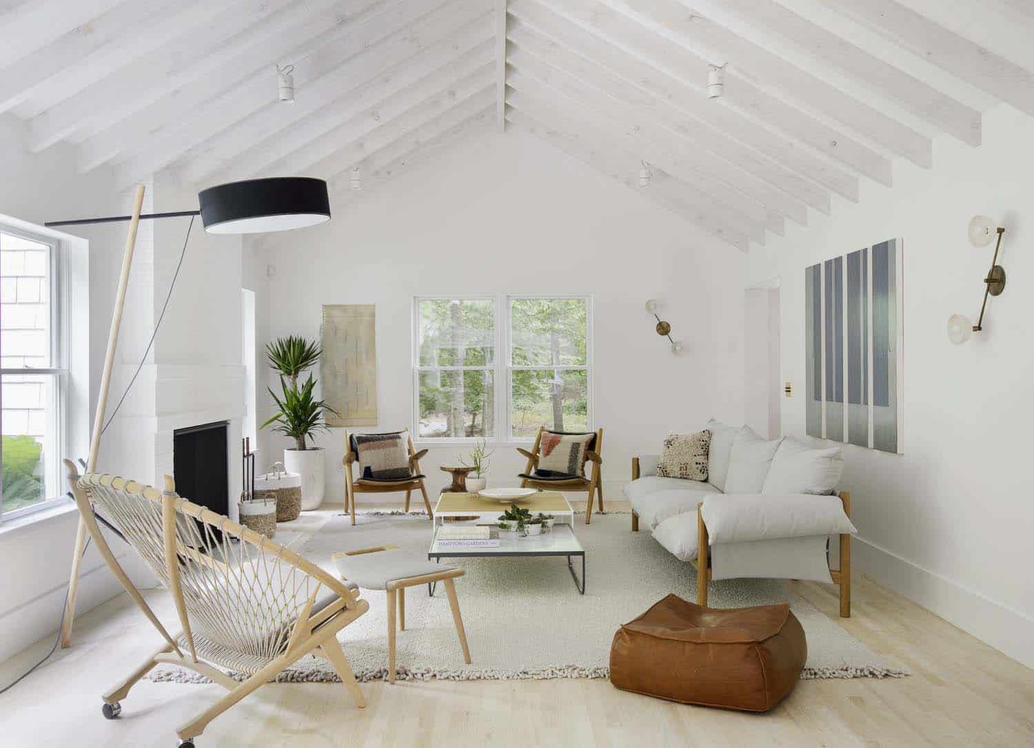 salon décoration contemporaine naturelle et neutre maison de plage Hamptons salon décoration contemporaine naturelle et neutre maison de plage Hamptons
