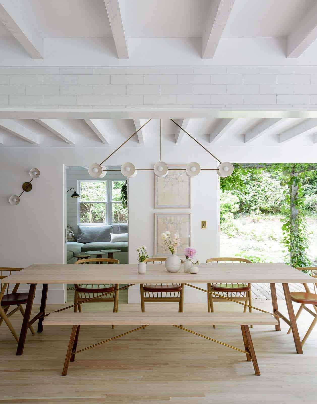 salle à manger décoration contemporaine naturelle et neutre maison de plage Hamptons salle à manger décoration contemporaine naturelle et neutre maison de plage Hamptons