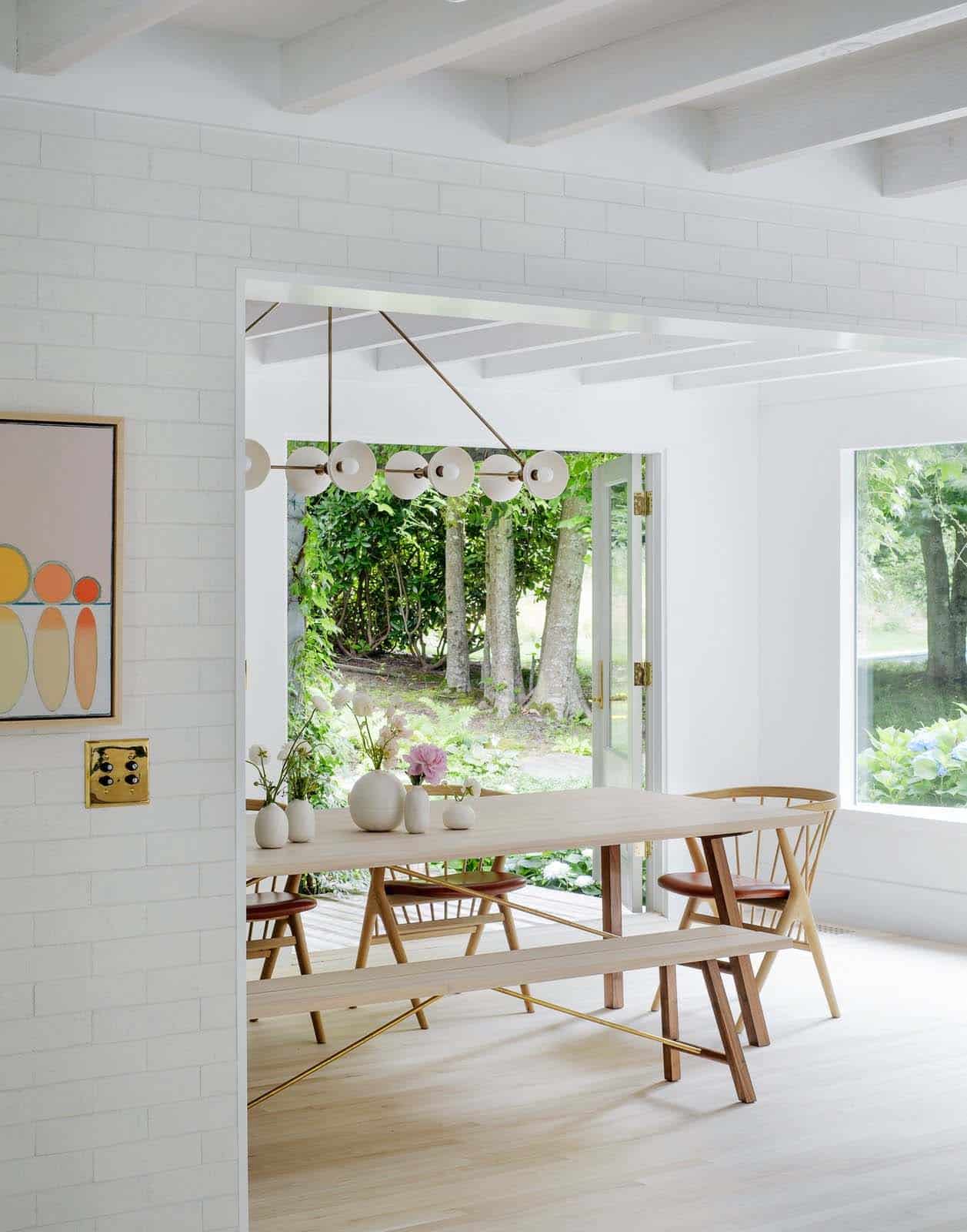 salle à manger décoration contemporaine naturelle et neutre maison de plage Hamptons salle à manger décoration contemporaine naturelle et neutre maison de plage Hamptons