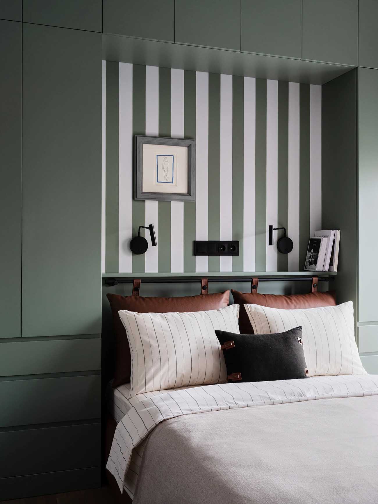 chambre verte décoration design deux-pièces 55m2 chambre verte décoration design deux-pièces 55m2