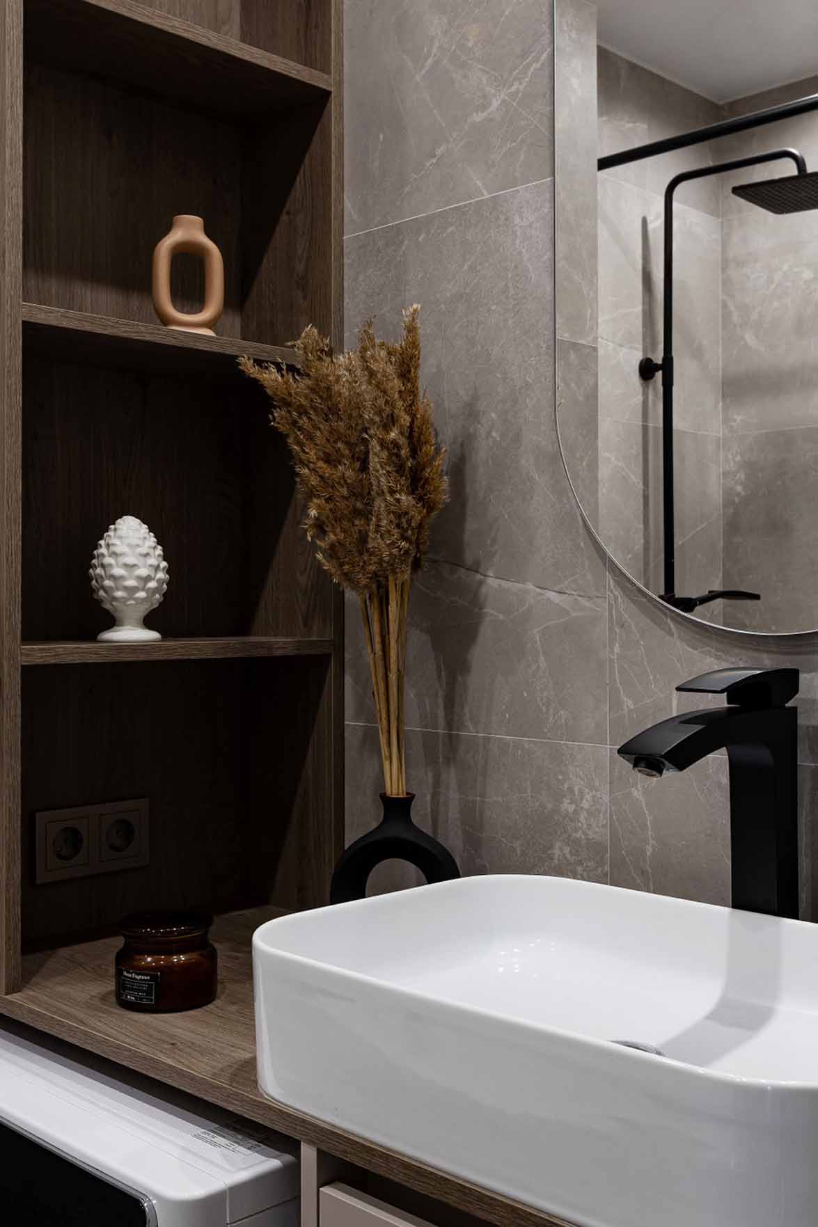 Brown and grey bathroom contemporary decor Brown and grey bathroom contemporary decor