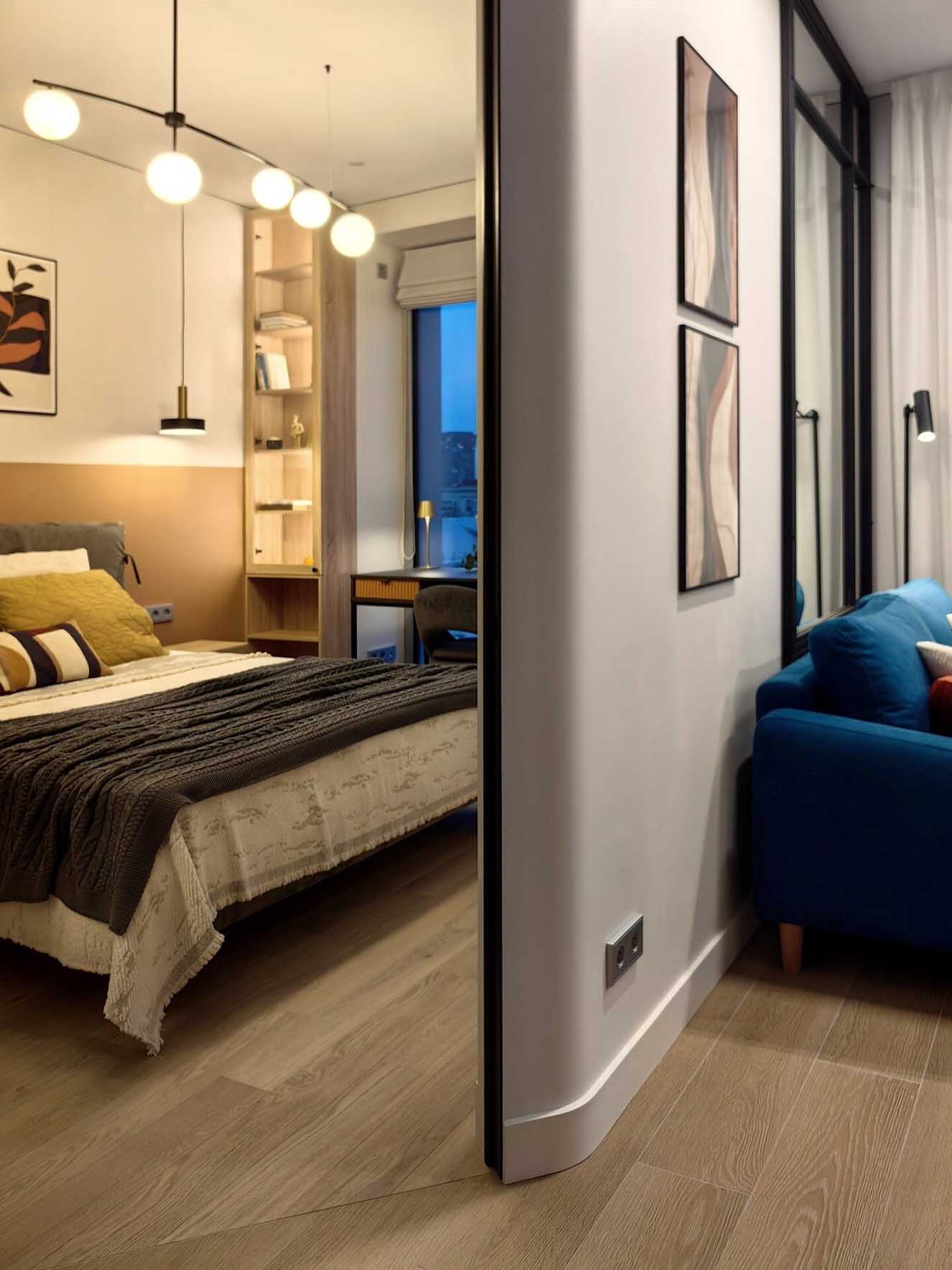 bedroom and living room contemporary decor 34m2 two-room bedroom and living room contemporary decor 34m2 two-room