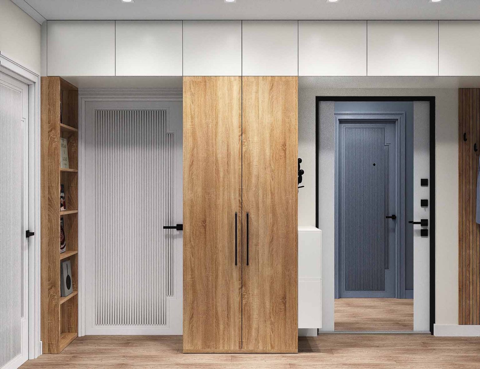 entrée avec placards petit appartement 54m2 pour 4