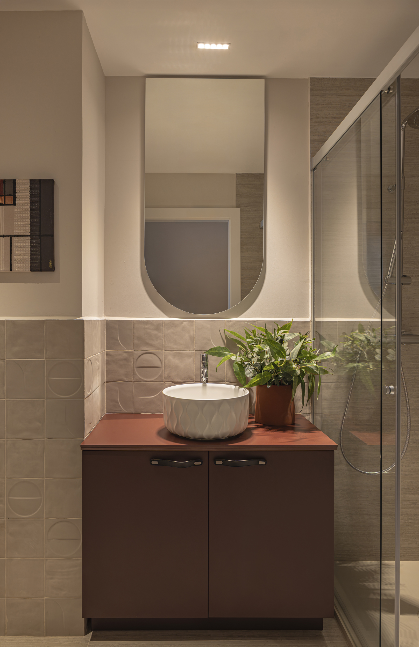 salle de bain décoration contemporaine appartement rénové 70m2